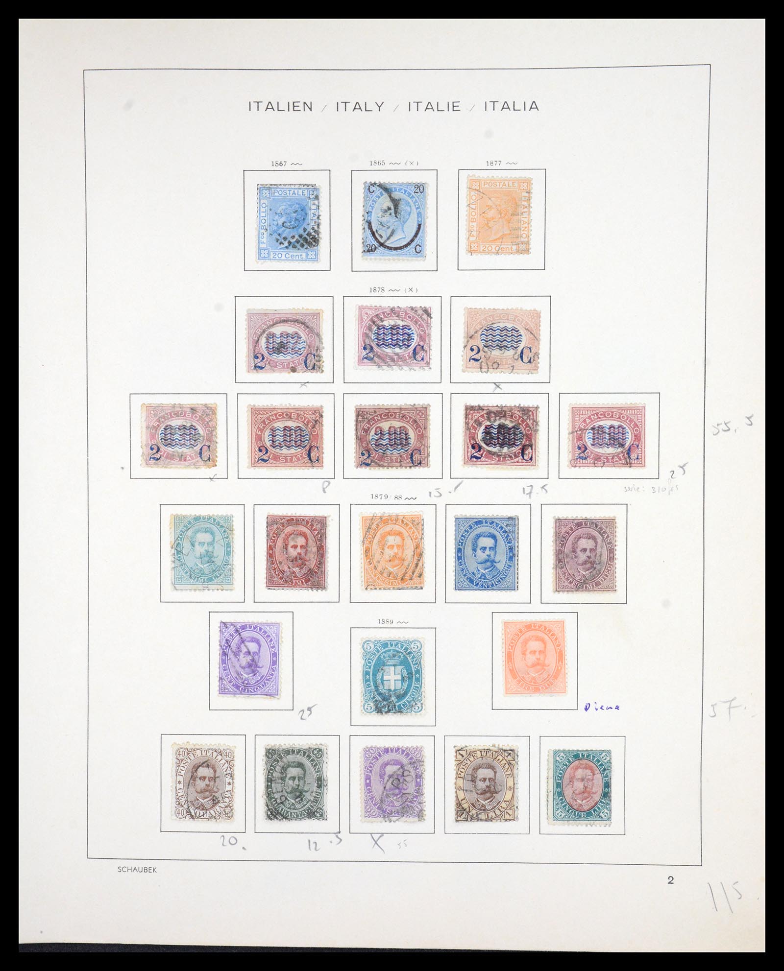 36513 003 - Postzegelverzameling 36513 Italië 1861-2005.
