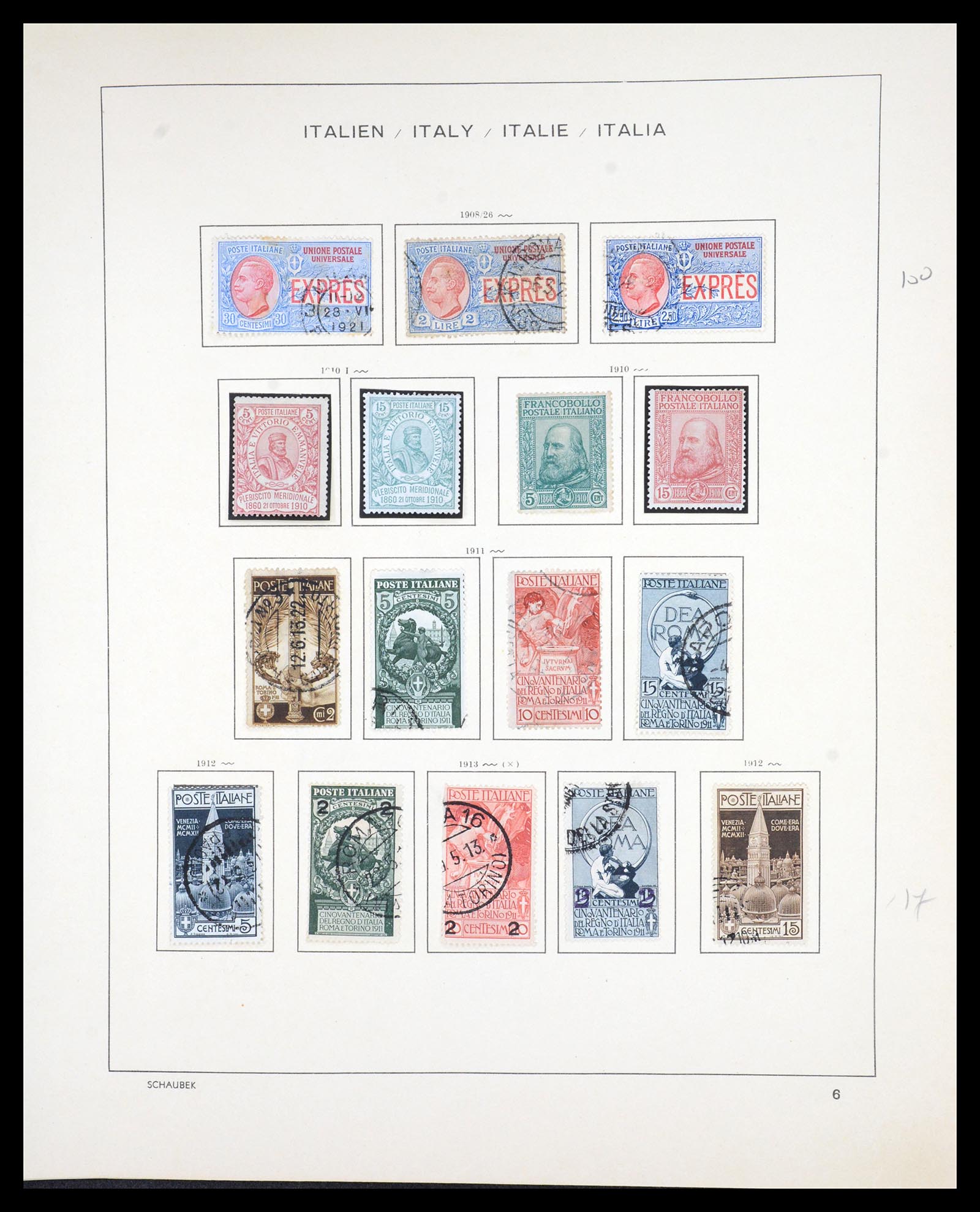 36513 007 - Postzegelverzameling 36513 Italië 1861-2005.