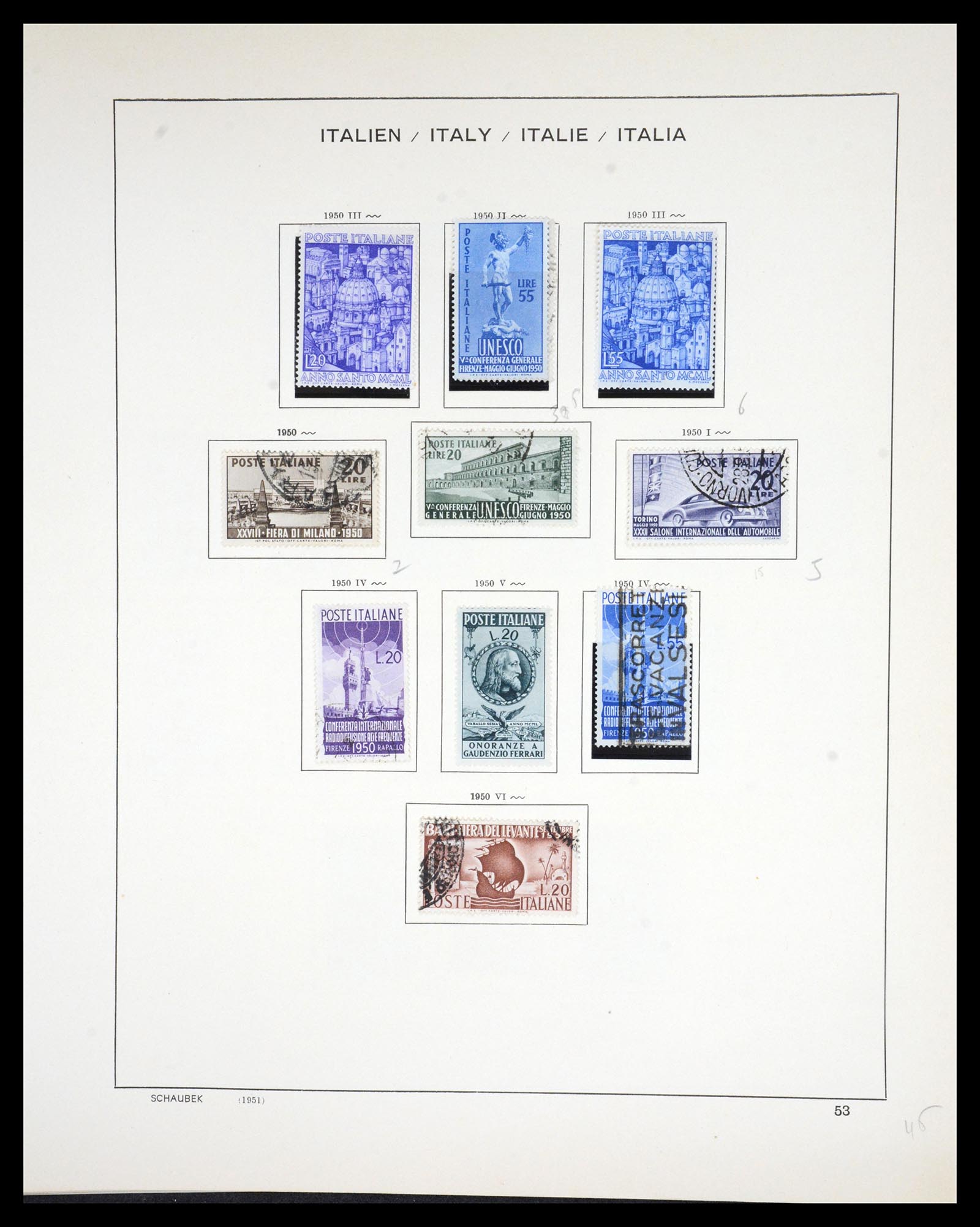 36513 052 - Postzegelverzameling 36513 Italië 1861-2005.