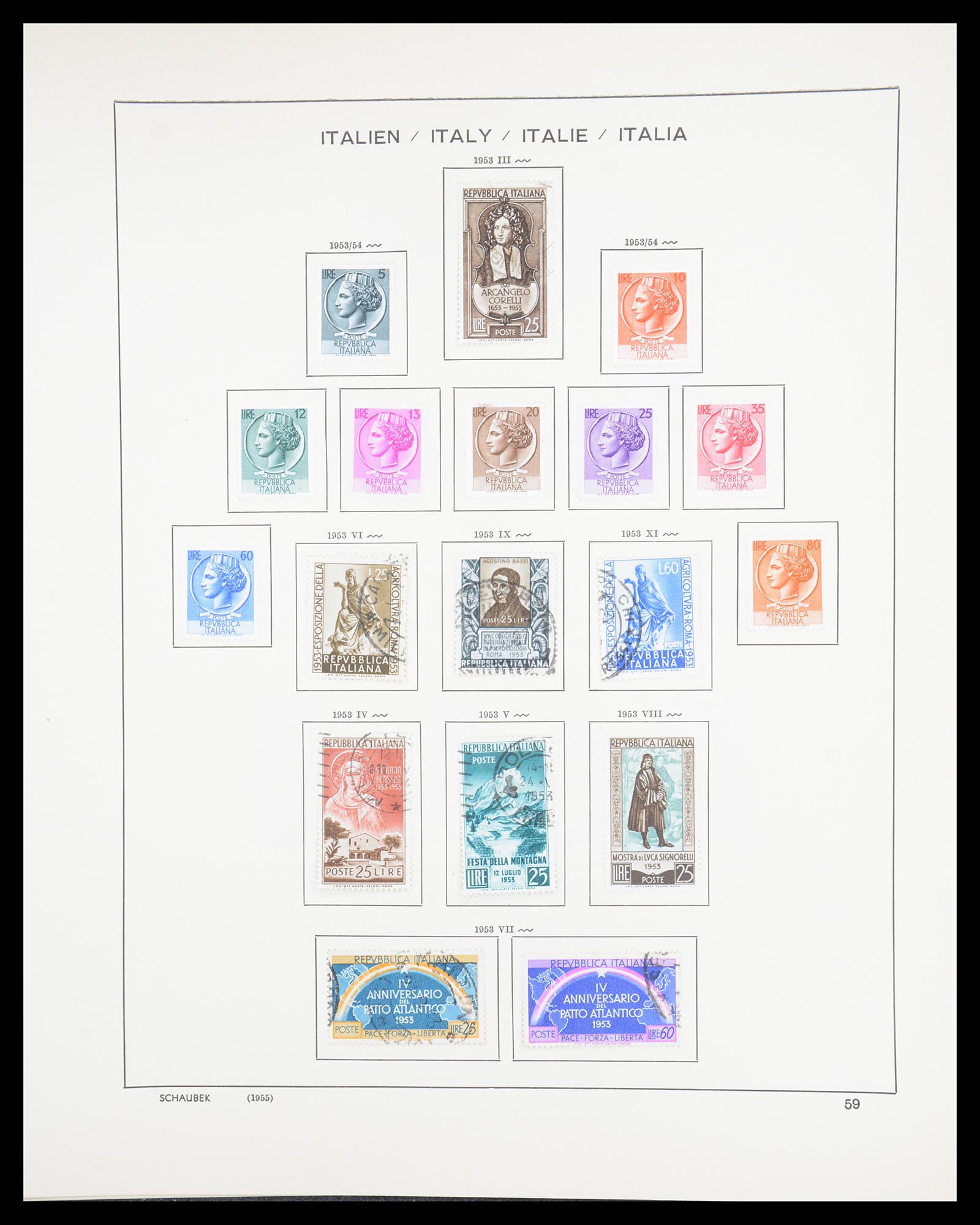 36513 058 - Postzegelverzameling 36513 Italië 1861-2005.