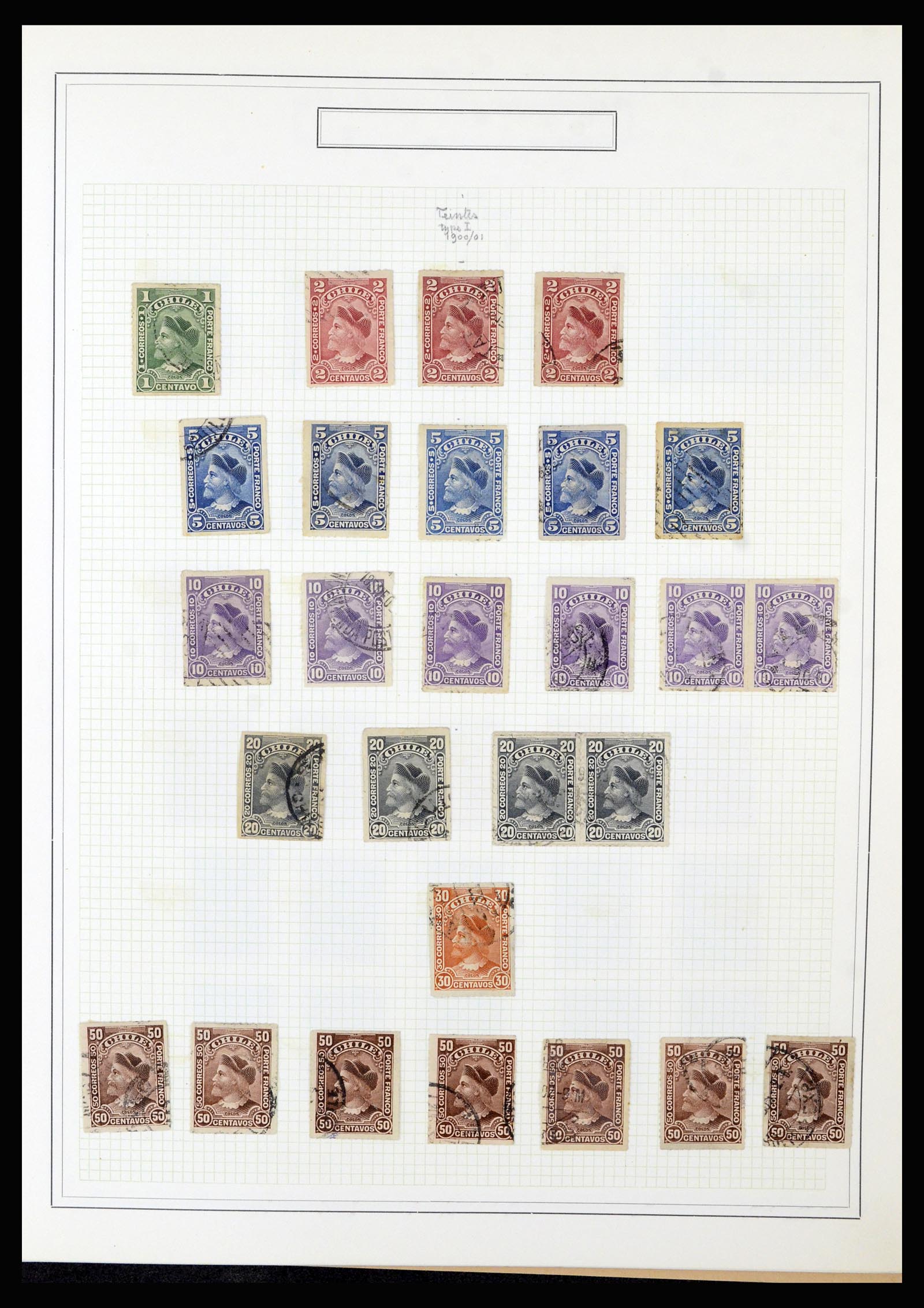 36516 018 - Postzegelverzameling 36516 Chile 1853-1950.