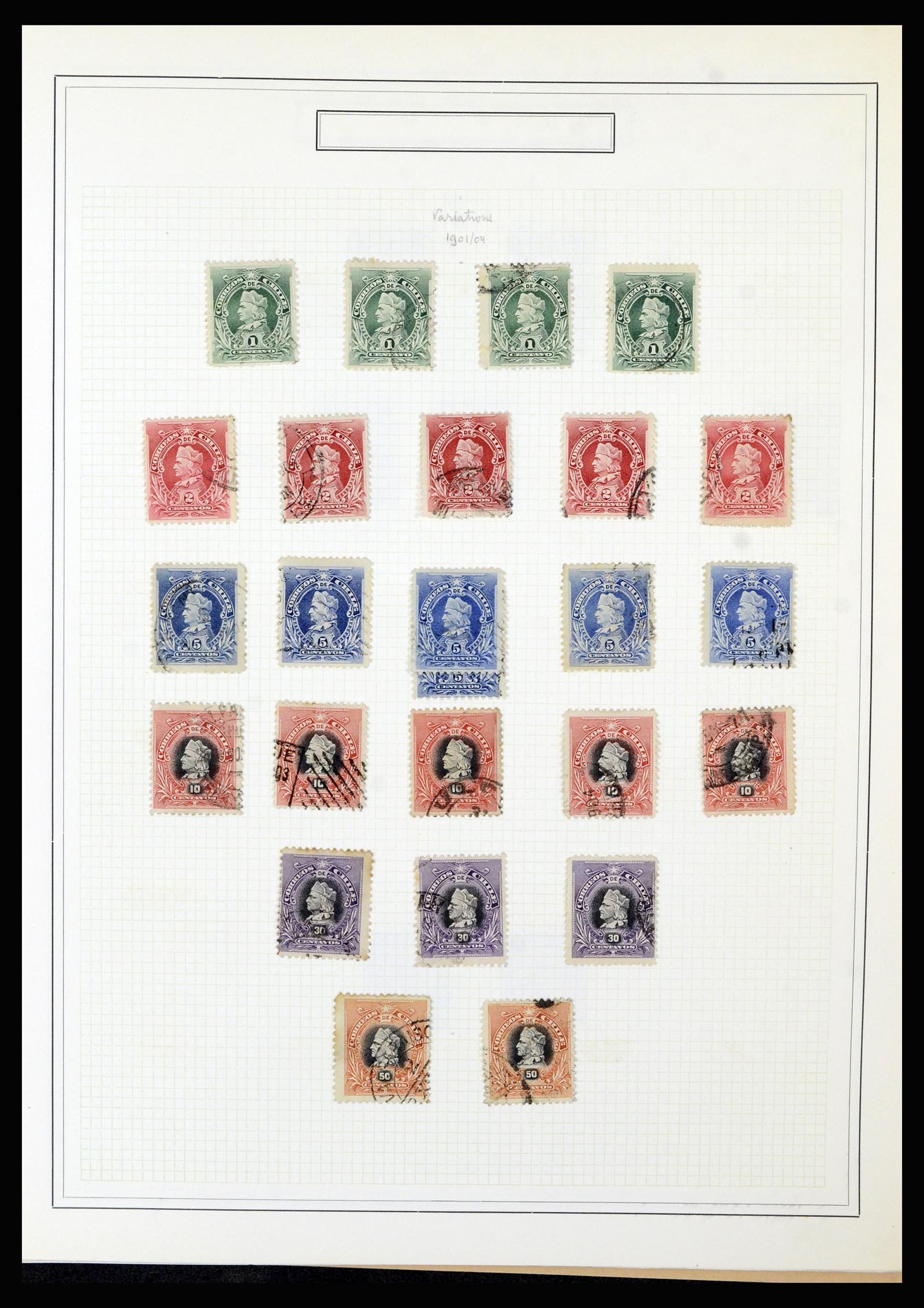 36516 023 - Postzegelverzameling 36516 Chile 1853-1950.