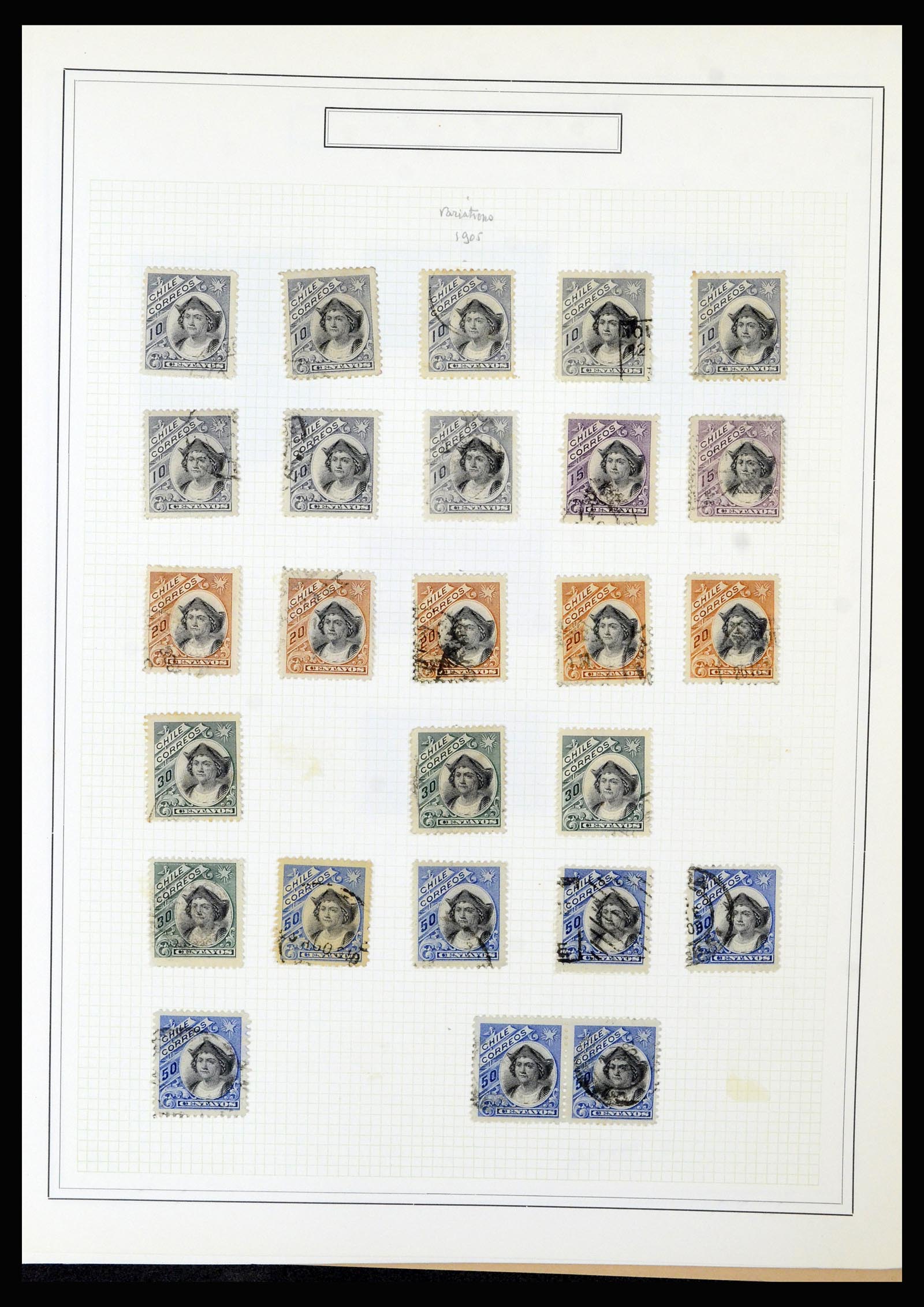36516 034 - Postzegelverzameling 36516 Chile 1853-1950.