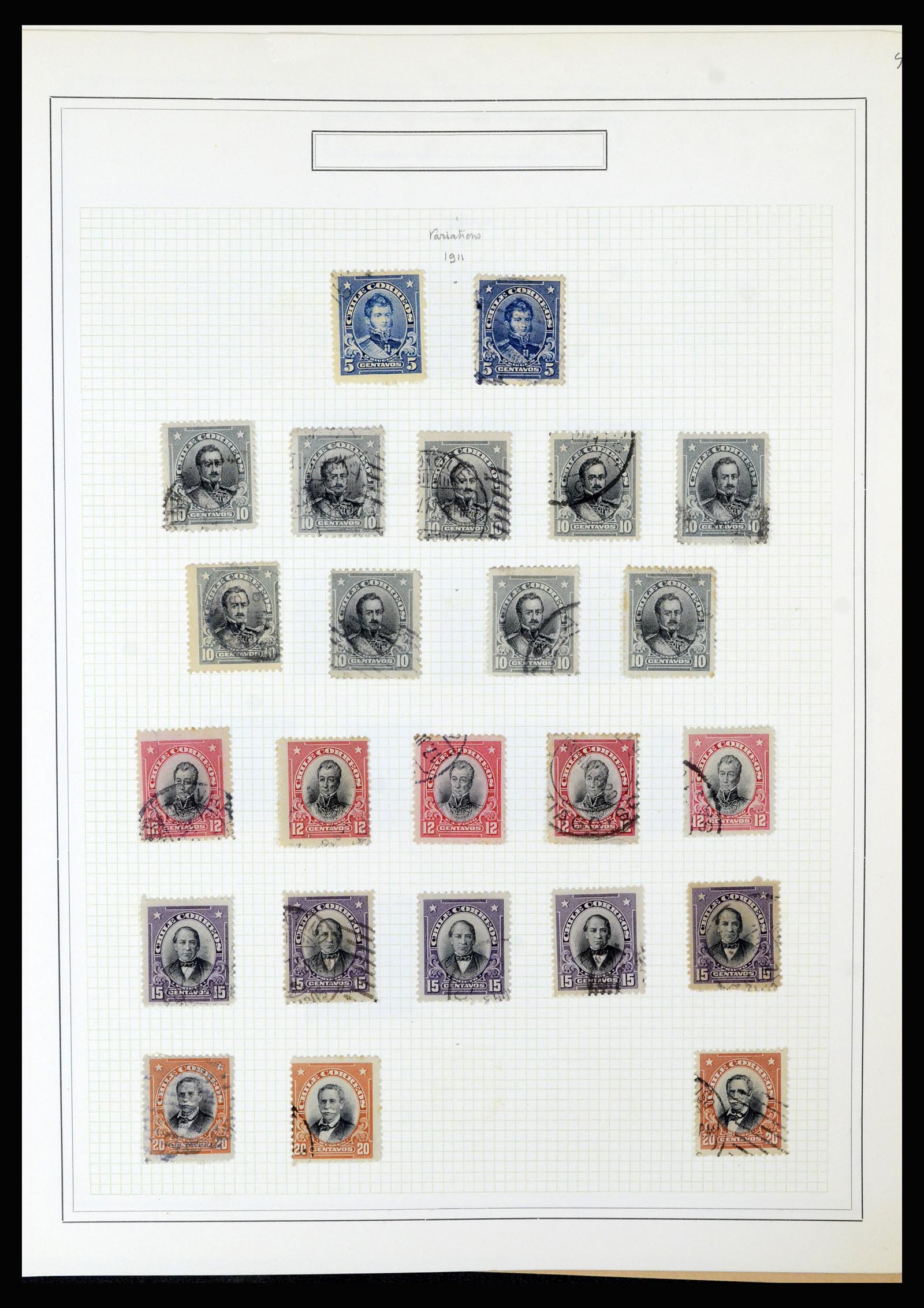 36516 047 - Postzegelverzameling 36516 Chile 1853-1950.