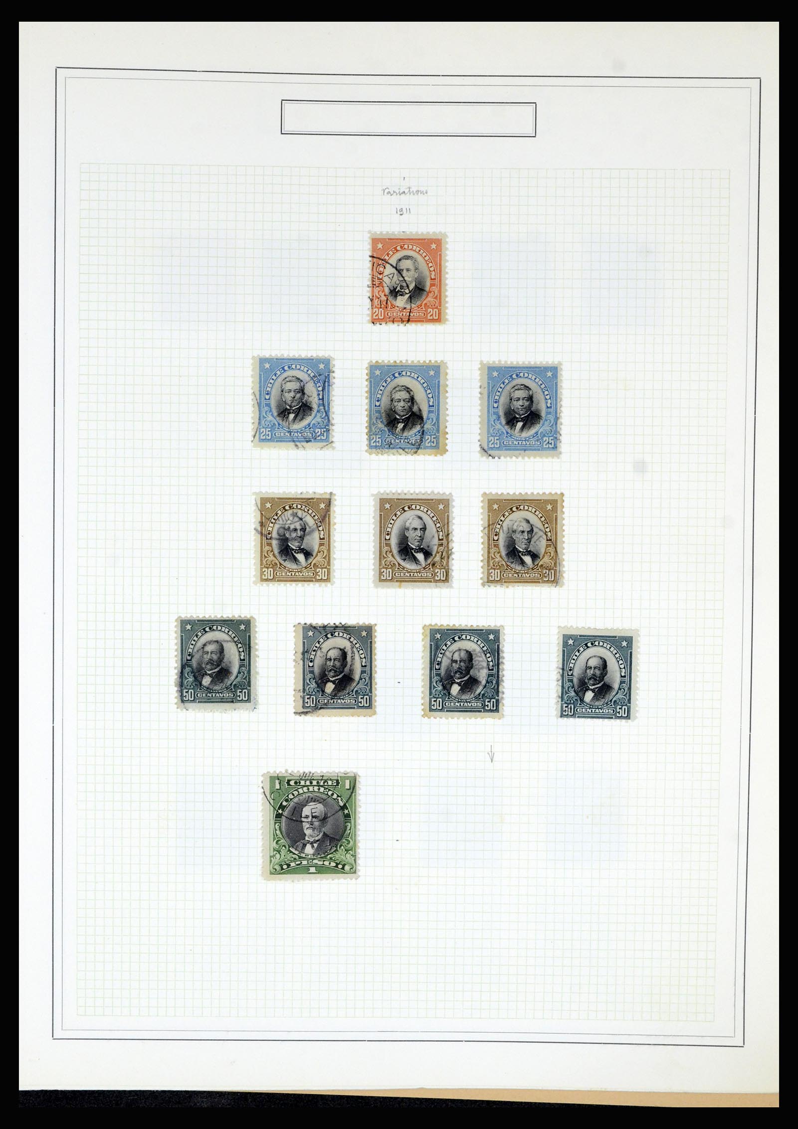 36516 048 - Postzegelverzameling 36516 Chile 1853-1950.