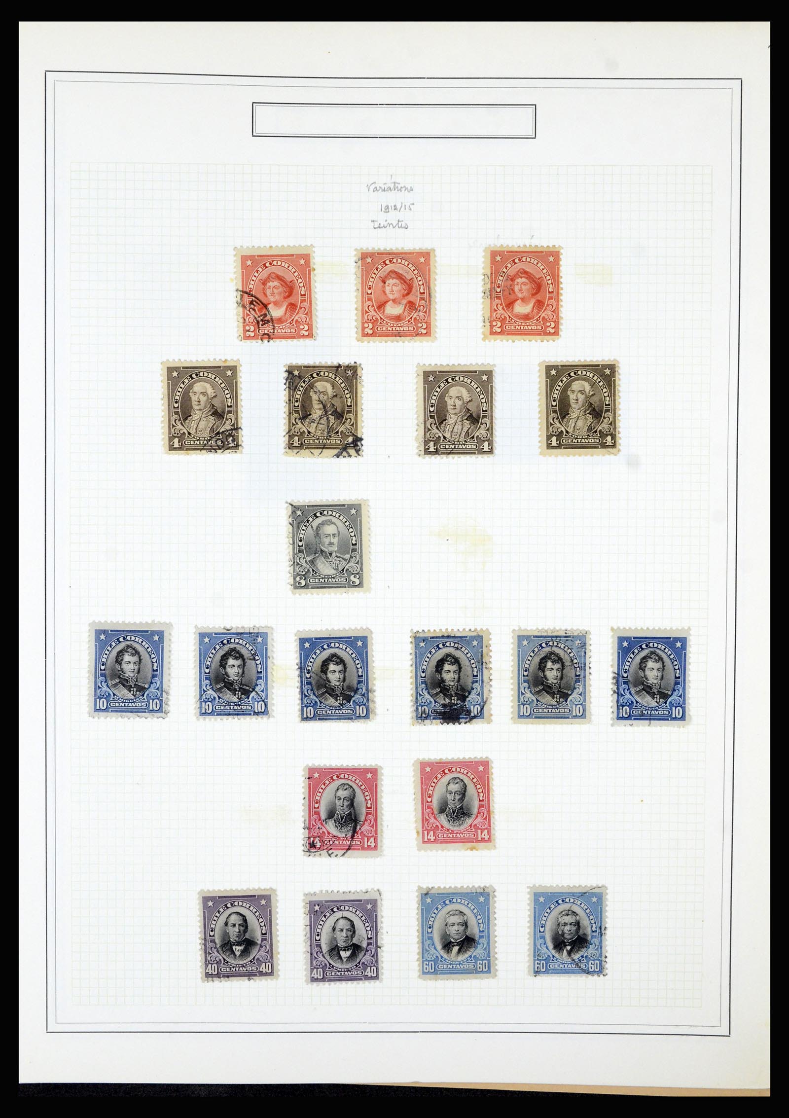 36516 050 - Postzegelverzameling 36516 Chile 1853-1950.