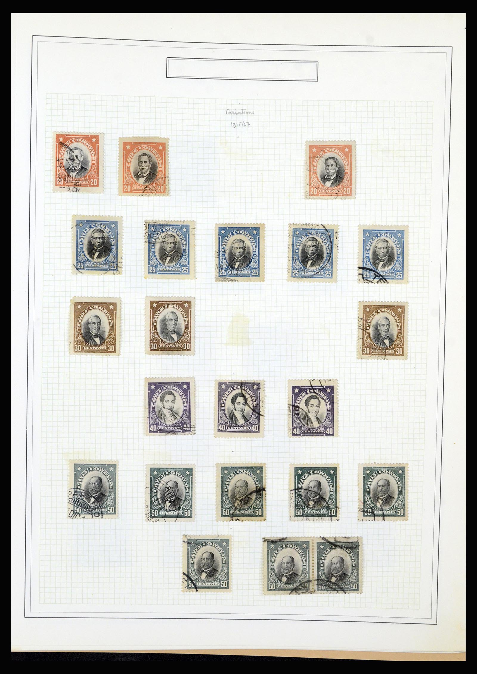 36516 056 - Postzegelverzameling 36516 Chile 1853-1950.