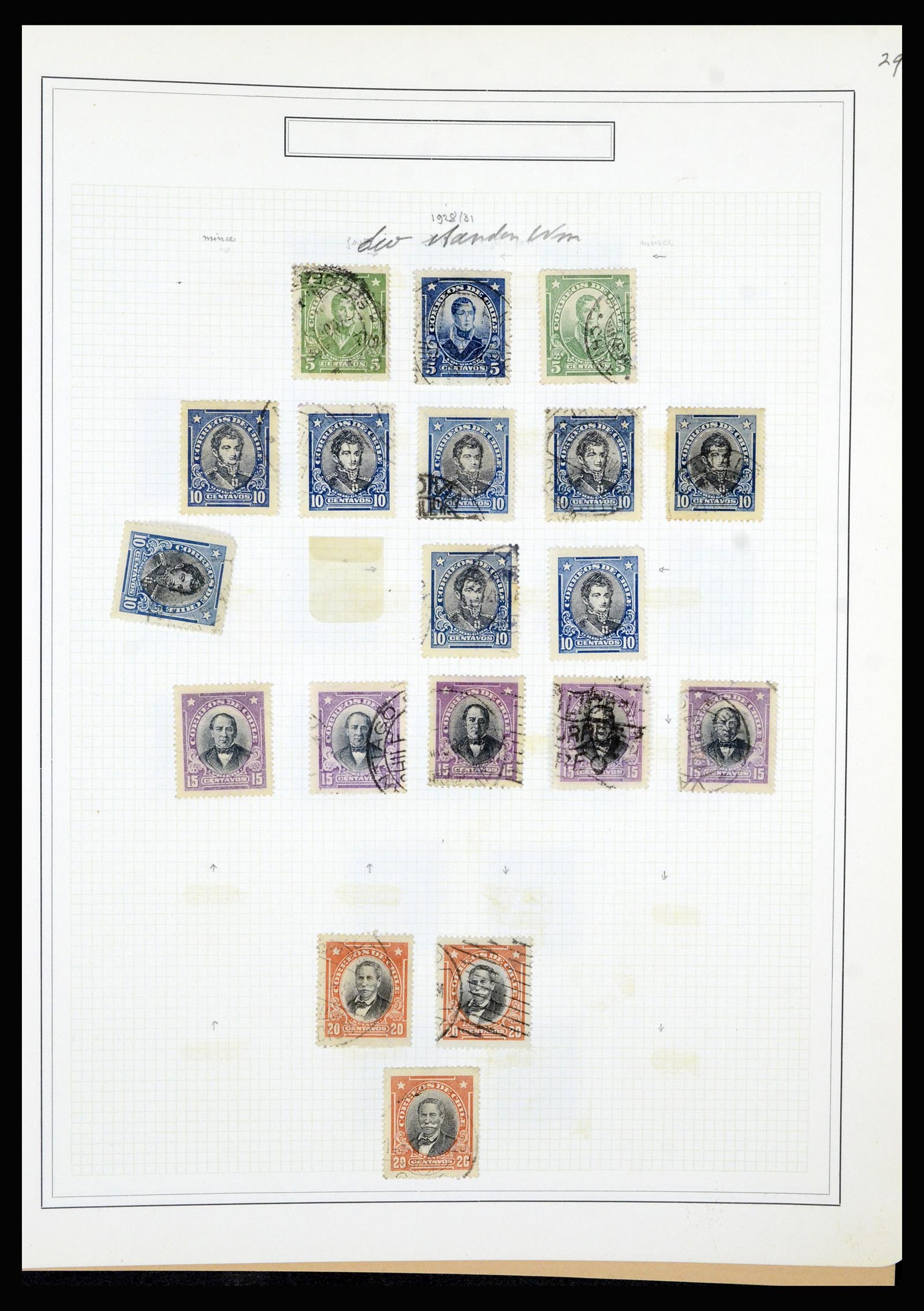 36516 064 - Postzegelverzameling 36516 Chile 1853-1950.