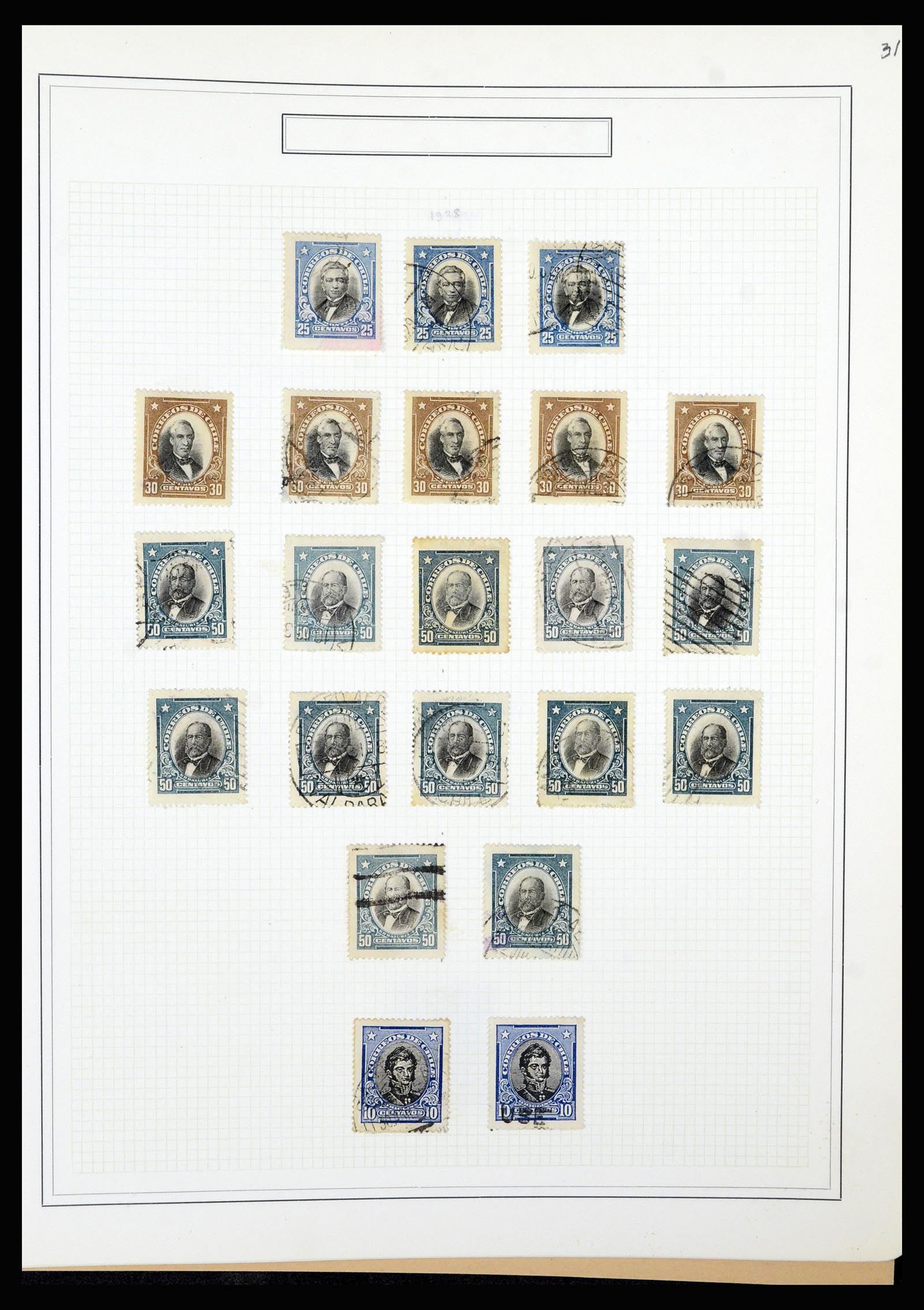 36516 065 - Postzegelverzameling 36516 Chile 1853-1950.