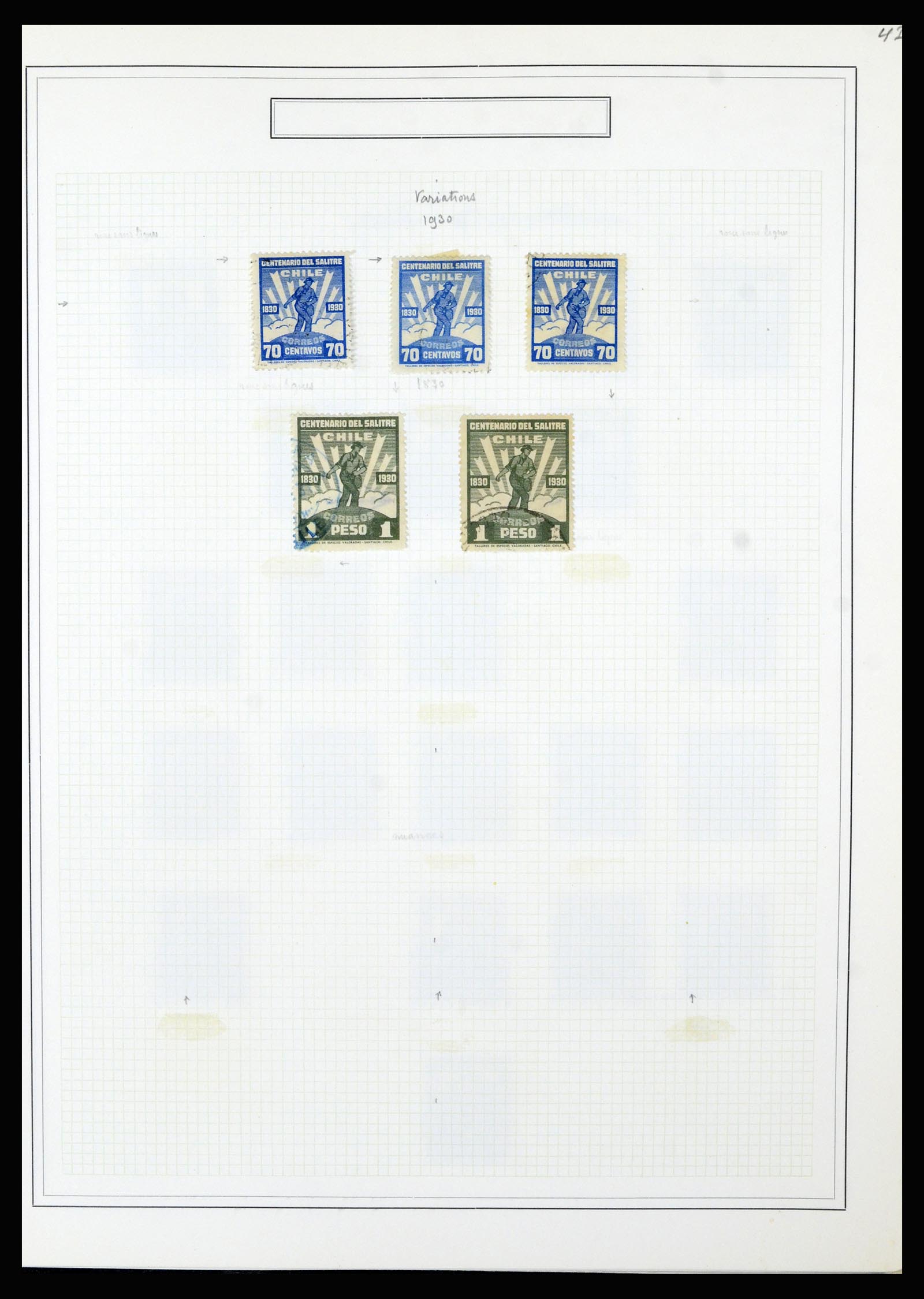 36516 069 - Postzegelverzameling 36516 Chile 1853-1950.
