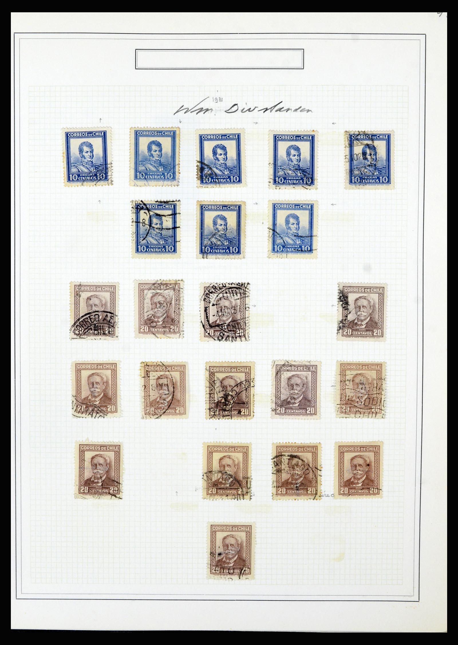 36516 070 - Postzegelverzameling 36516 Chile 1853-1950.