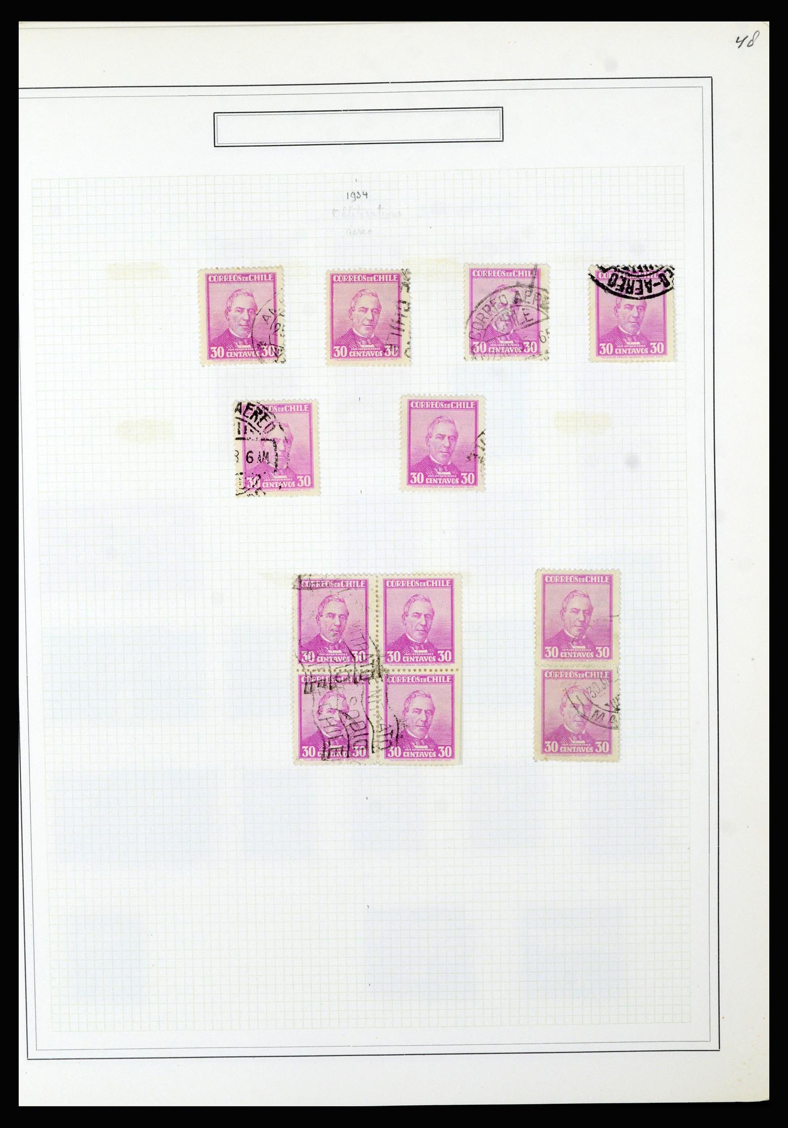 36516 073 - Postzegelverzameling 36516 Chile 1853-1950.