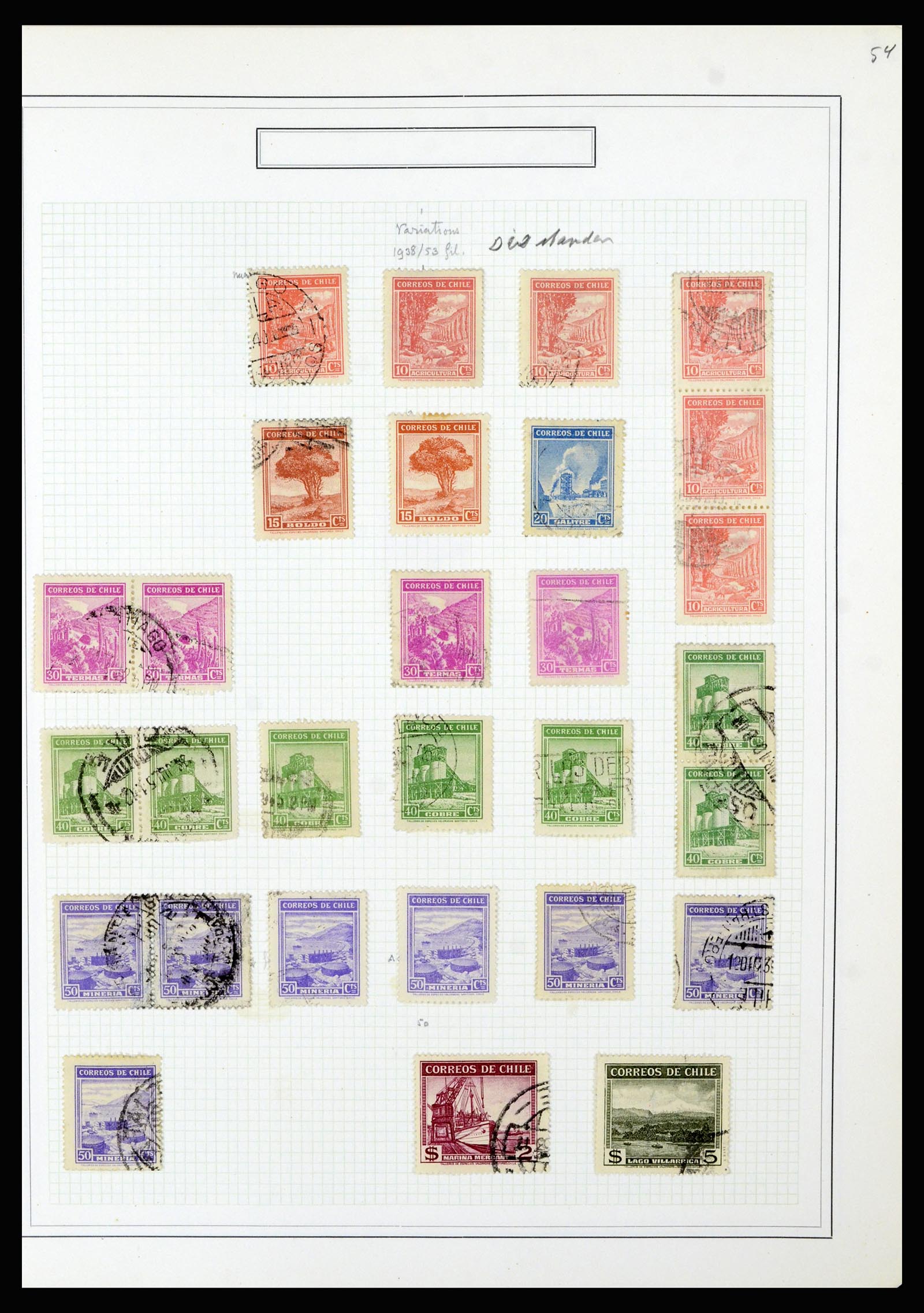 36516 074 - Postzegelverzameling 36516 Chile 1853-1950.