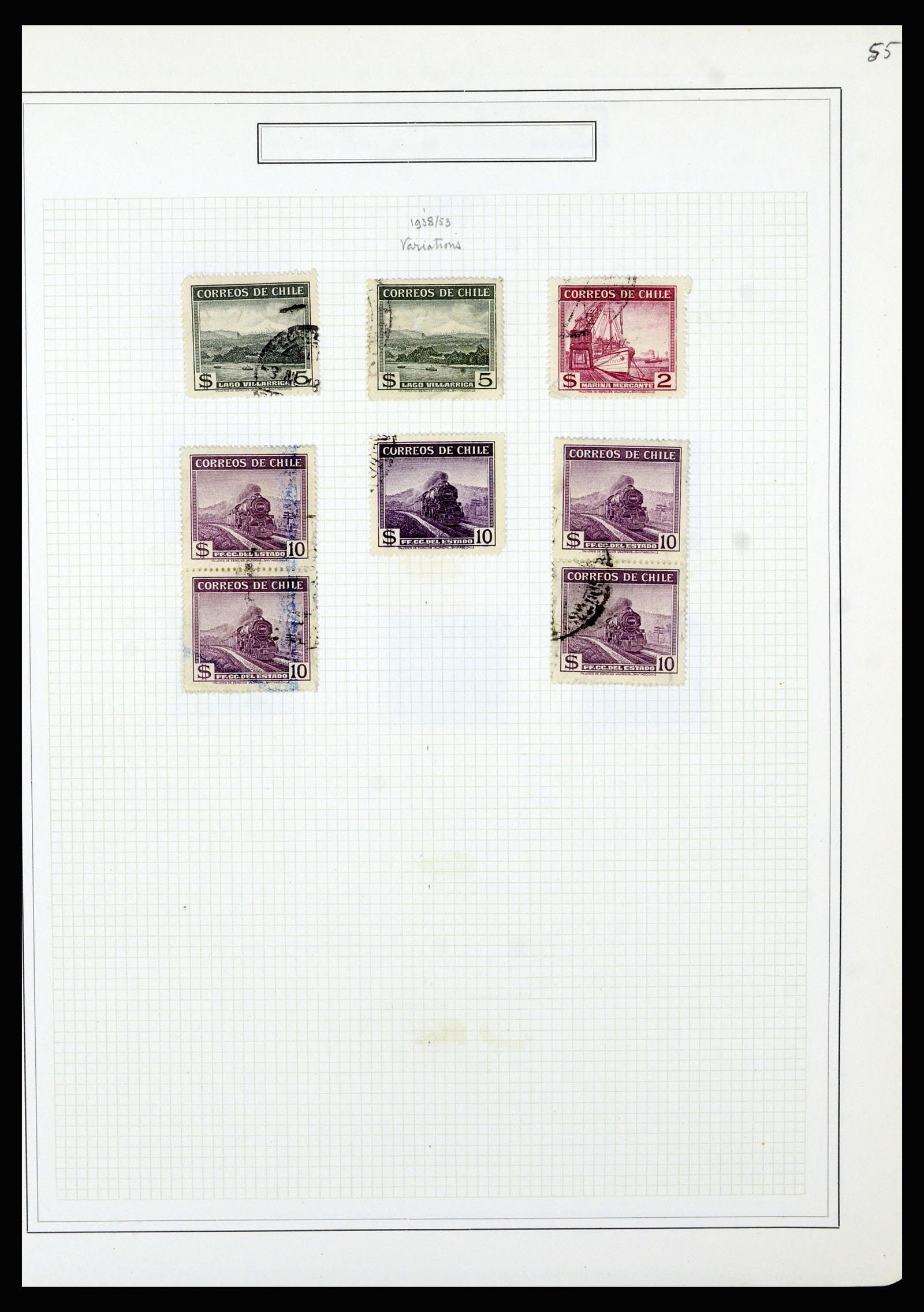 36516 076 - Postzegelverzameling 36516 Chile 1853-1950.