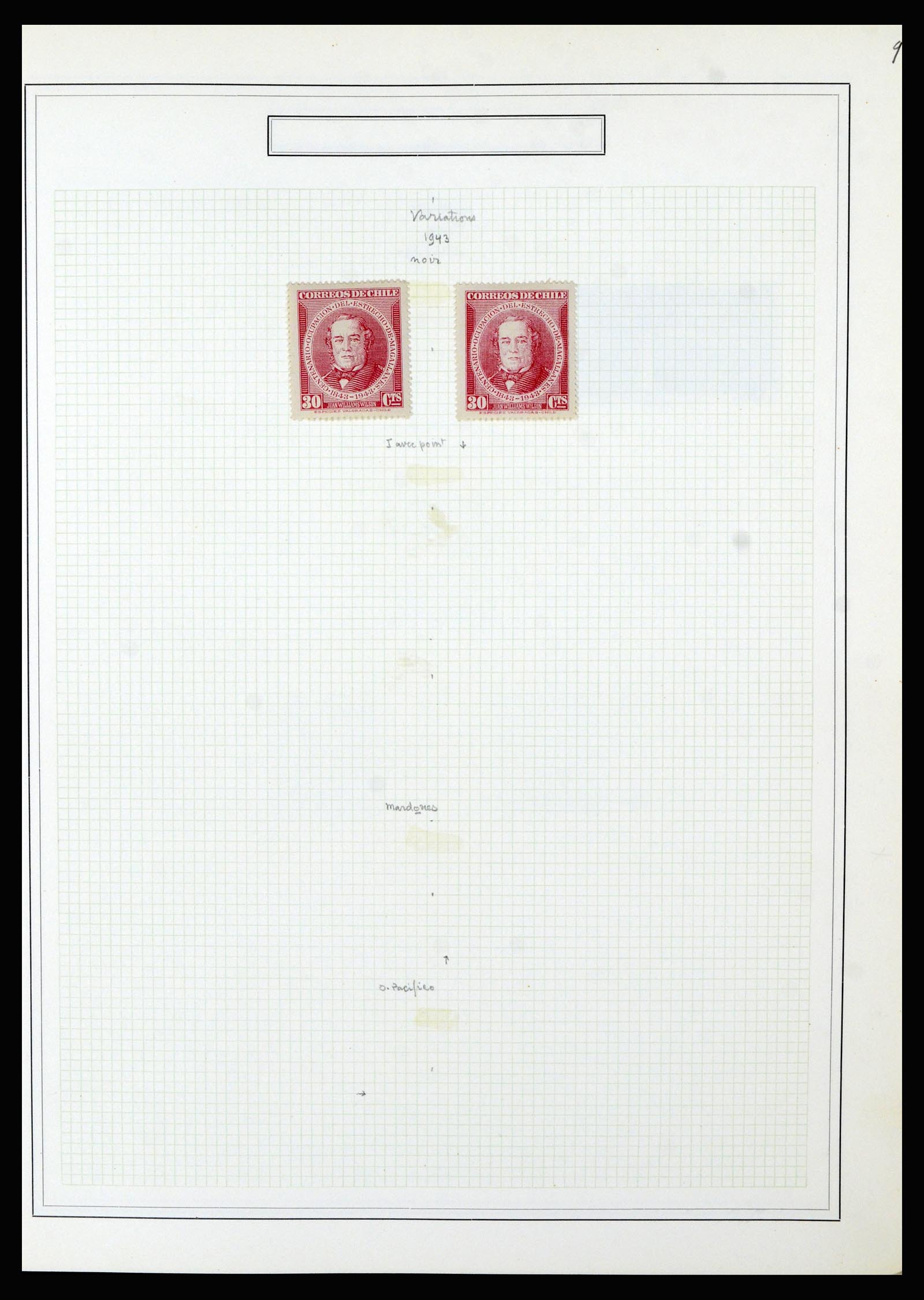 36516 081 - Postzegelverzameling 36516 Chile 1853-1950.