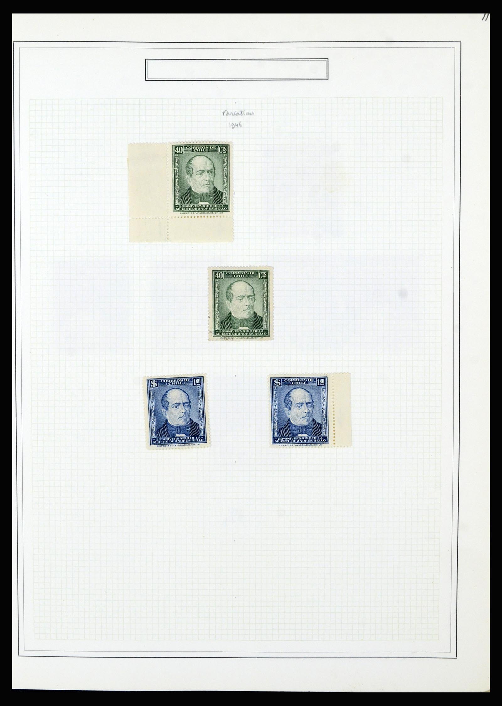 36516 083 - Postzegelverzameling 36516 Chile 1853-1950.