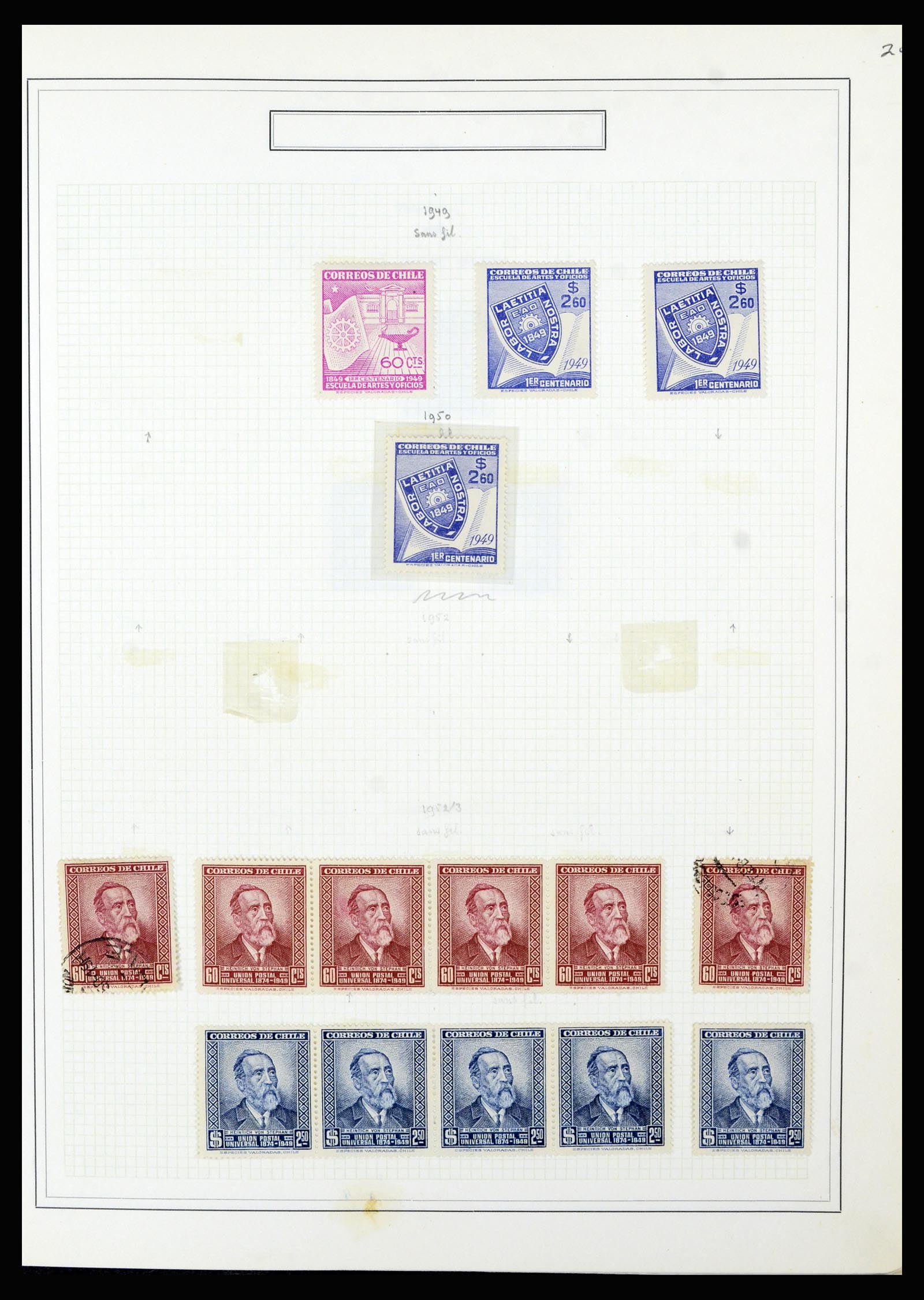 36516 088 - Postzegelverzameling 36516 Chile 1853-1950.