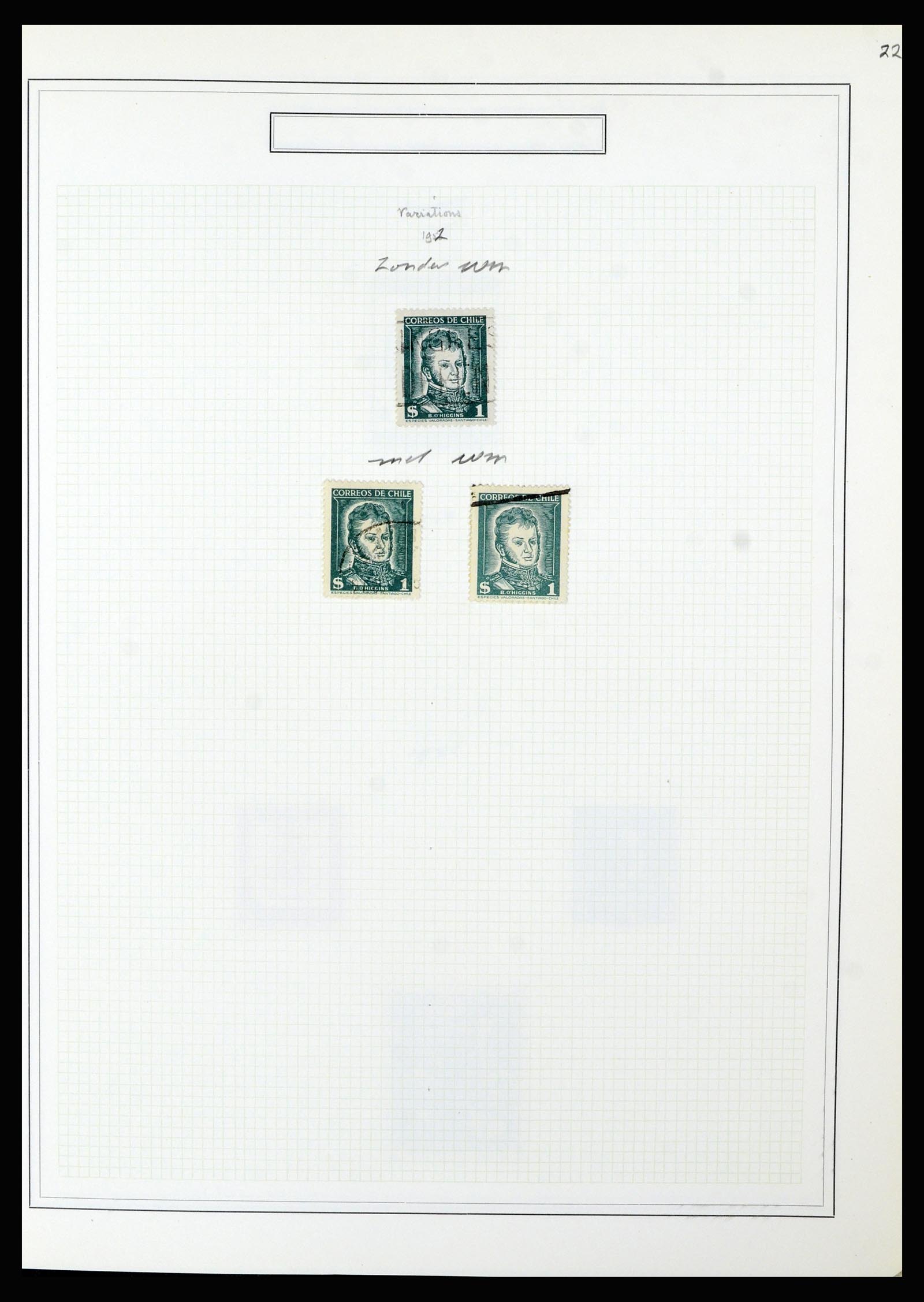 36516 089 - Postzegelverzameling 36516 Chile 1853-1950.