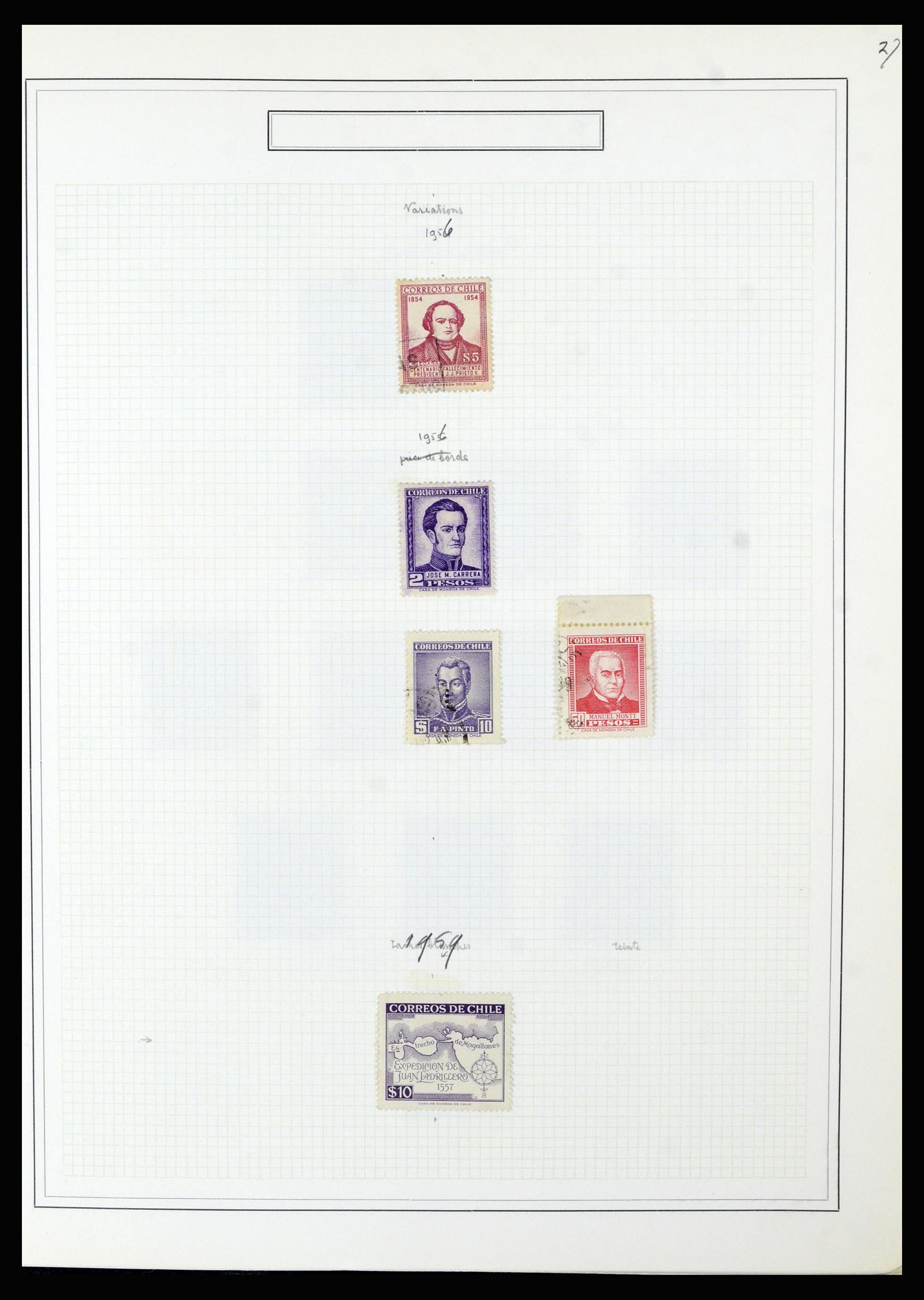 36516 091 - Postzegelverzameling 36516 Chile 1853-1950.