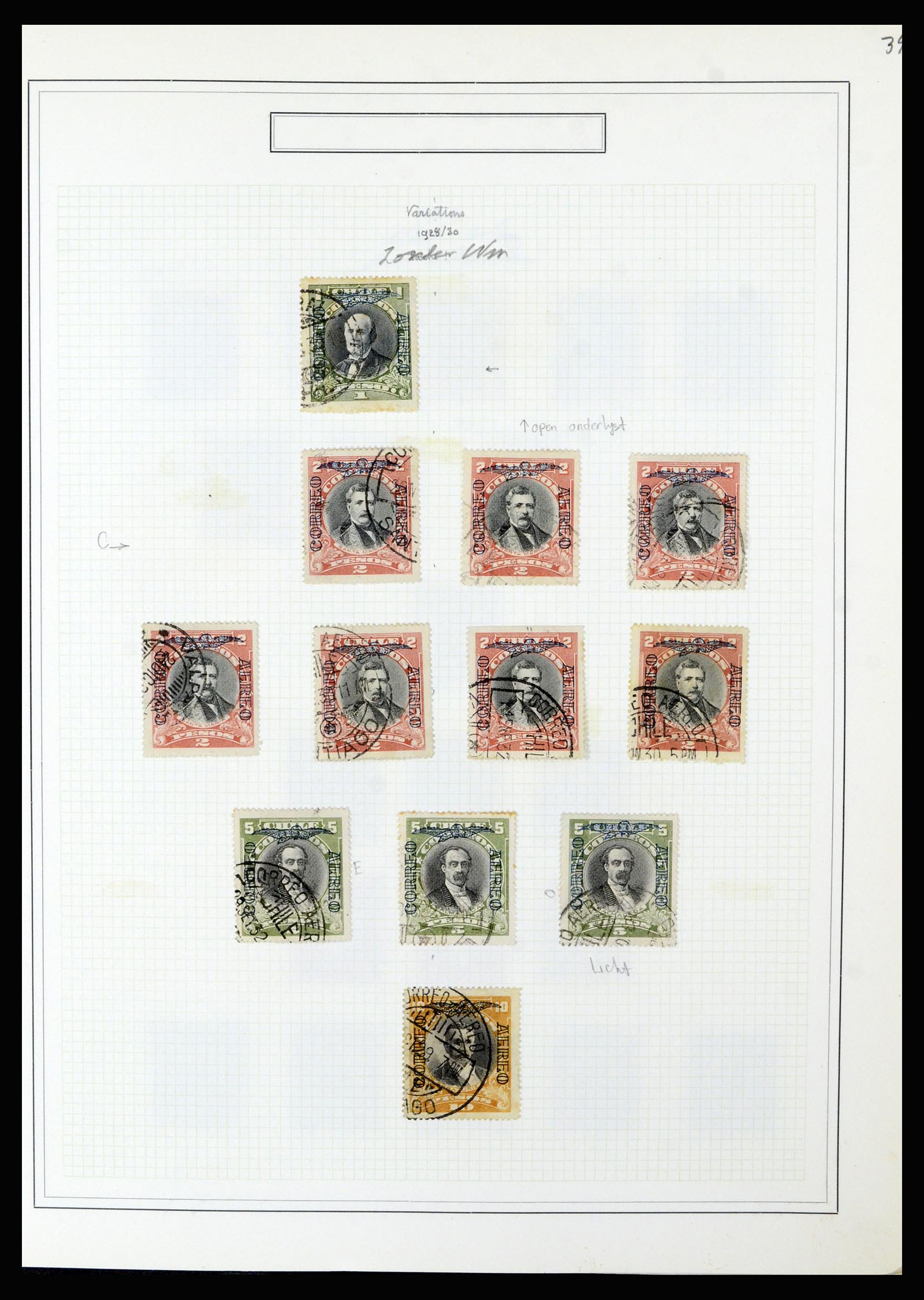 36516 092 - Postzegelverzameling 36516 Chile 1853-1950.