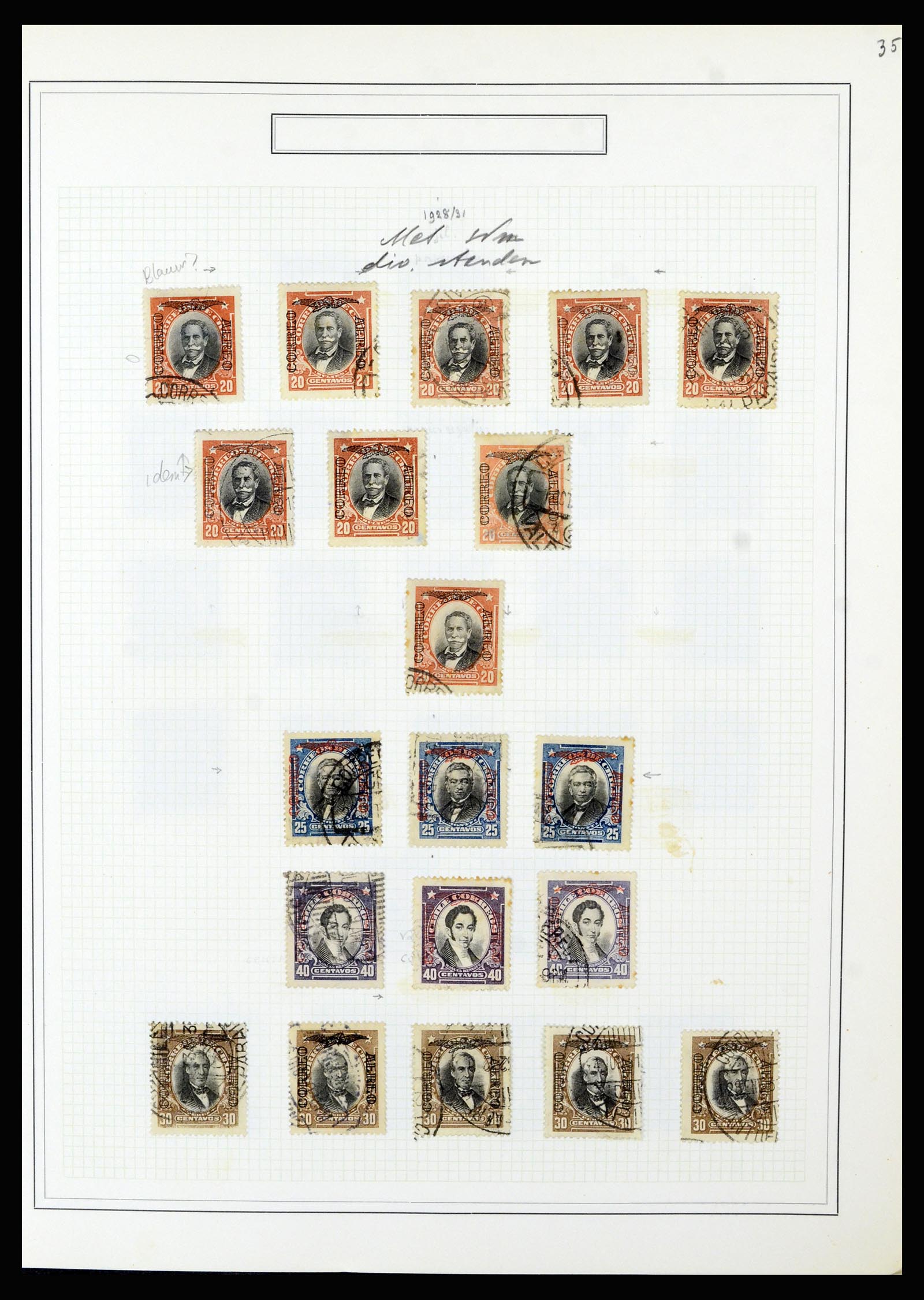 36516 093 - Postzegelverzameling 36516 Chile 1853-1950.