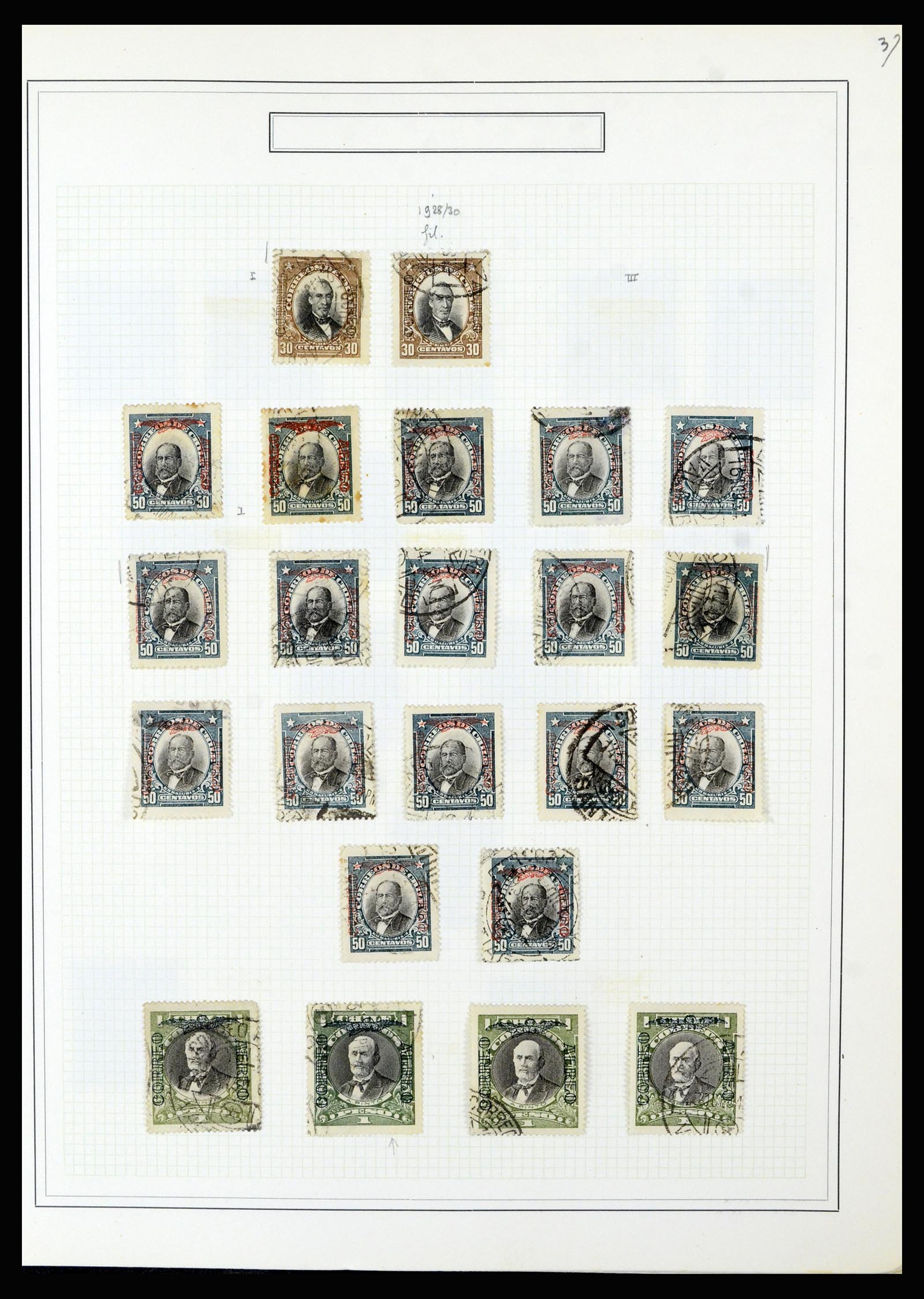 36516 094 - Postzegelverzameling 36516 Chile 1853-1950.