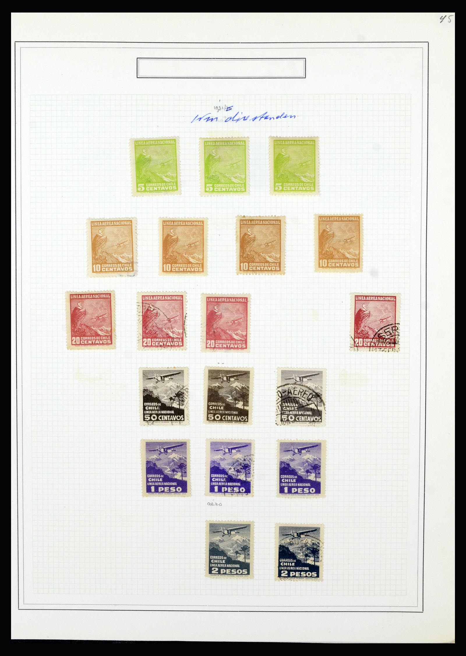 36516 096 - Postzegelverzameling 36516 Chile 1853-1950.