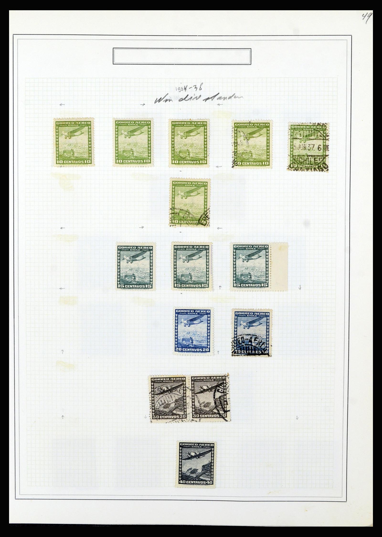 36516 098 - Postzegelverzameling 36516 Chile 1853-1950.