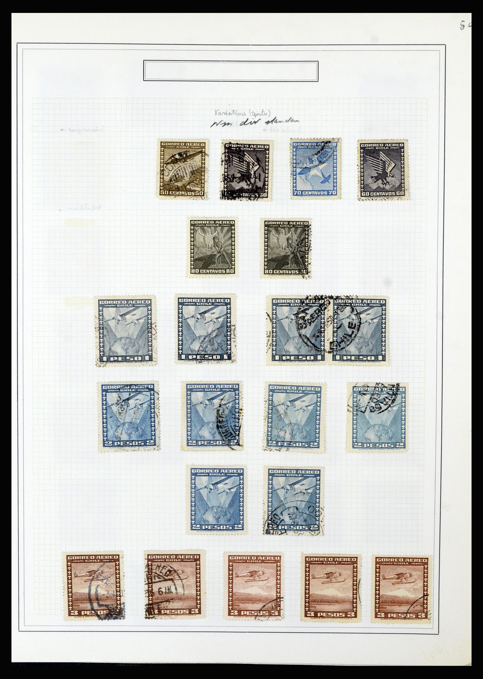 36516 099 - Postzegelverzameling 36516 Chile 1853-1950.