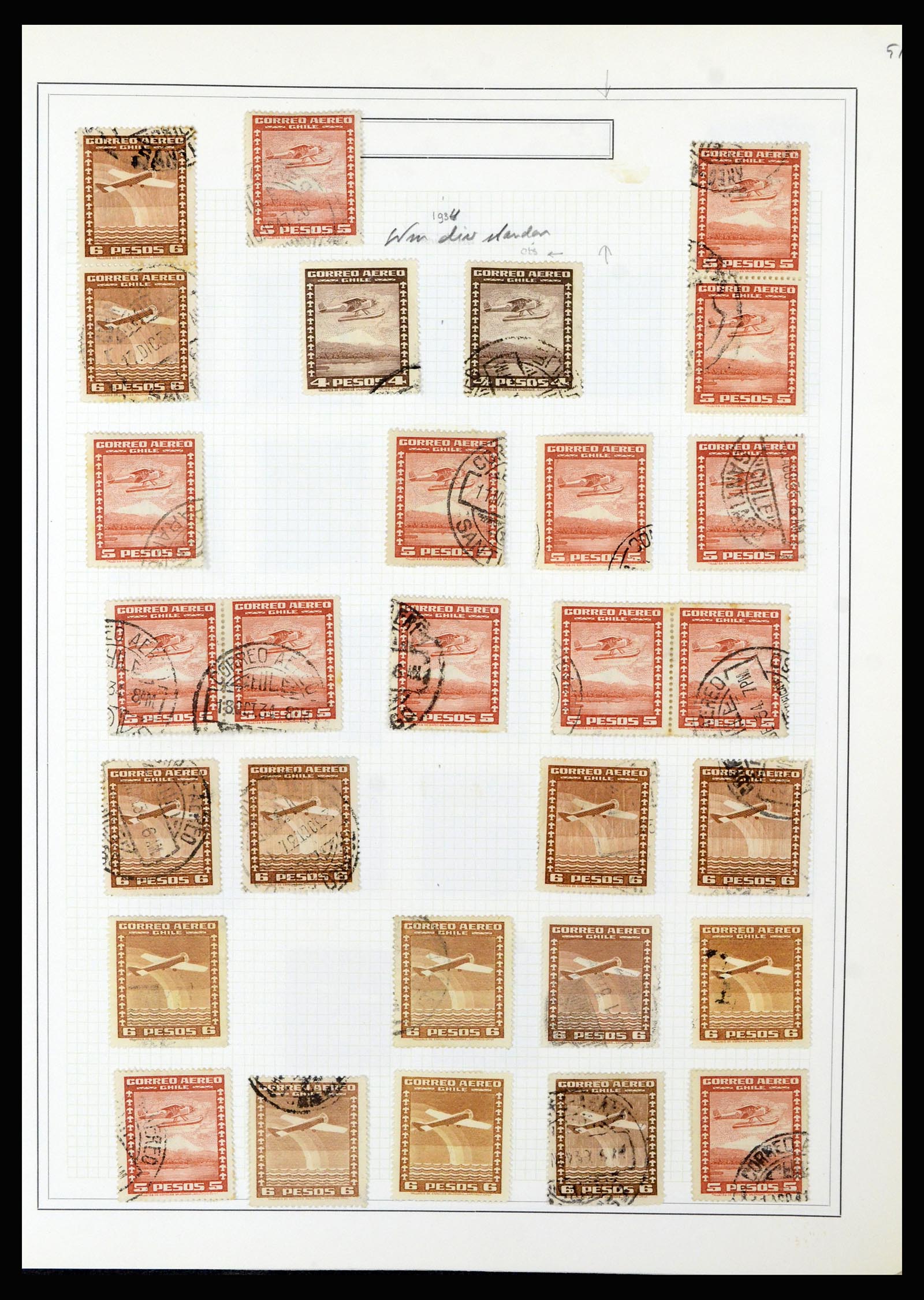 36516 100 - Postzegelverzameling 36516 Chile 1853-1950.