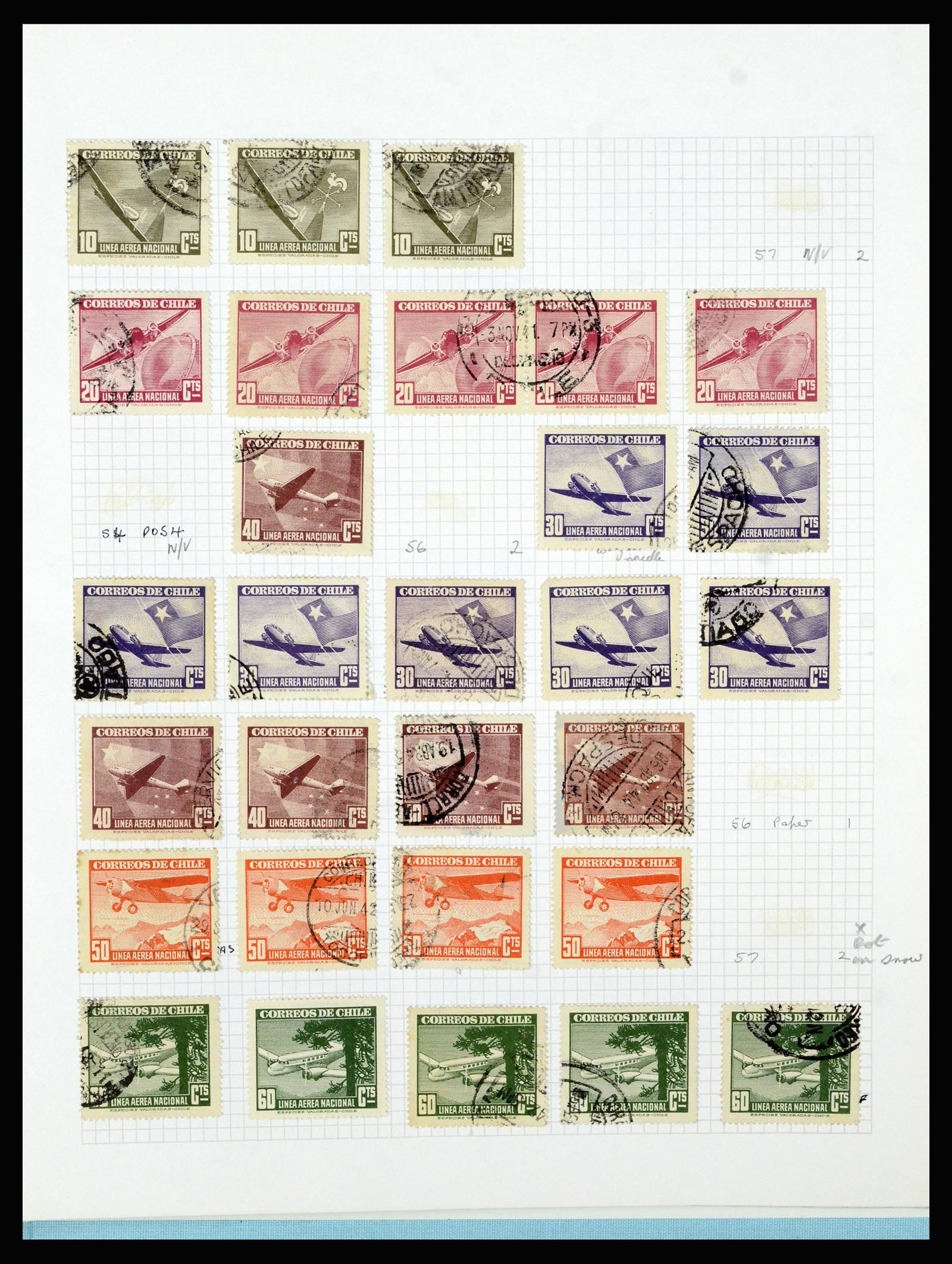 36516 304 - Postzegelverzameling 36516 Chile 1853-1950.