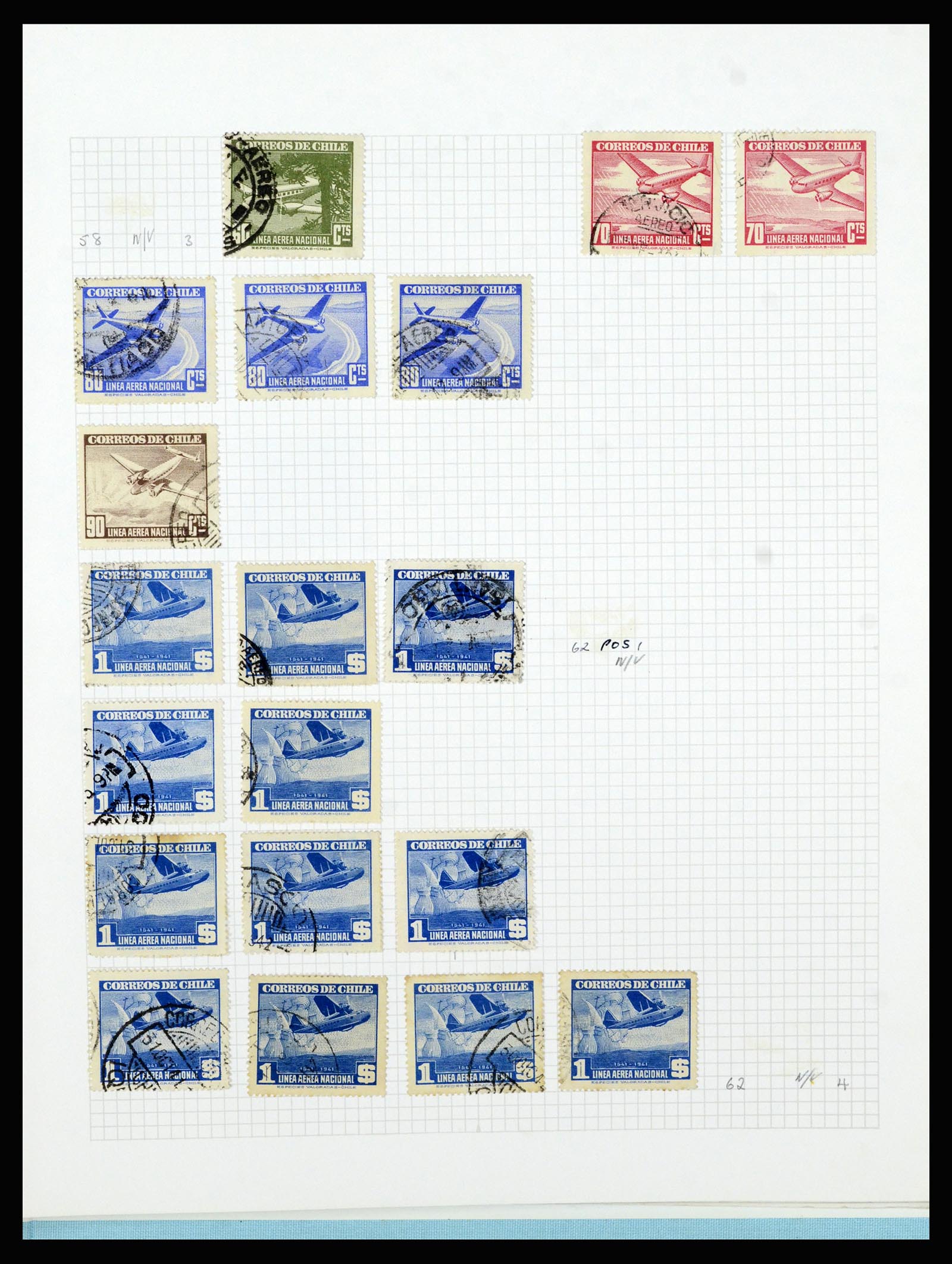 36516 305 - Postzegelverzameling 36516 Chile 1853-1950.