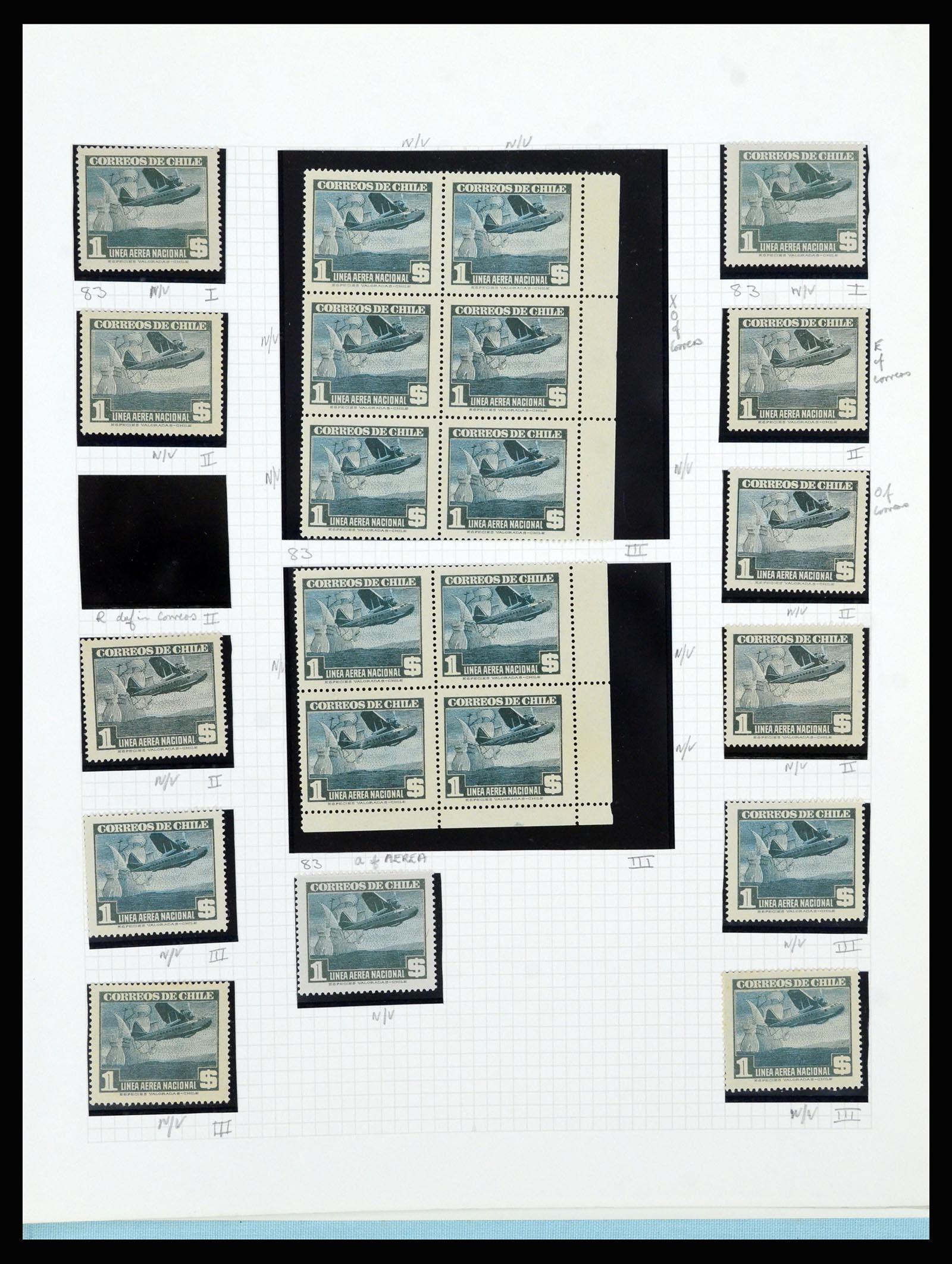 36516 322 - Postzegelverzameling 36516 Chile 1853-1950.