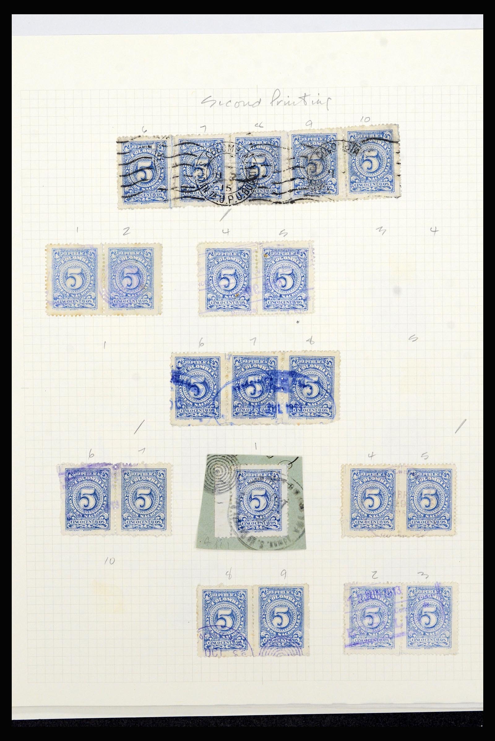 36519 010 - Postzegelverzameling 36519 Colombia 1908-1923.