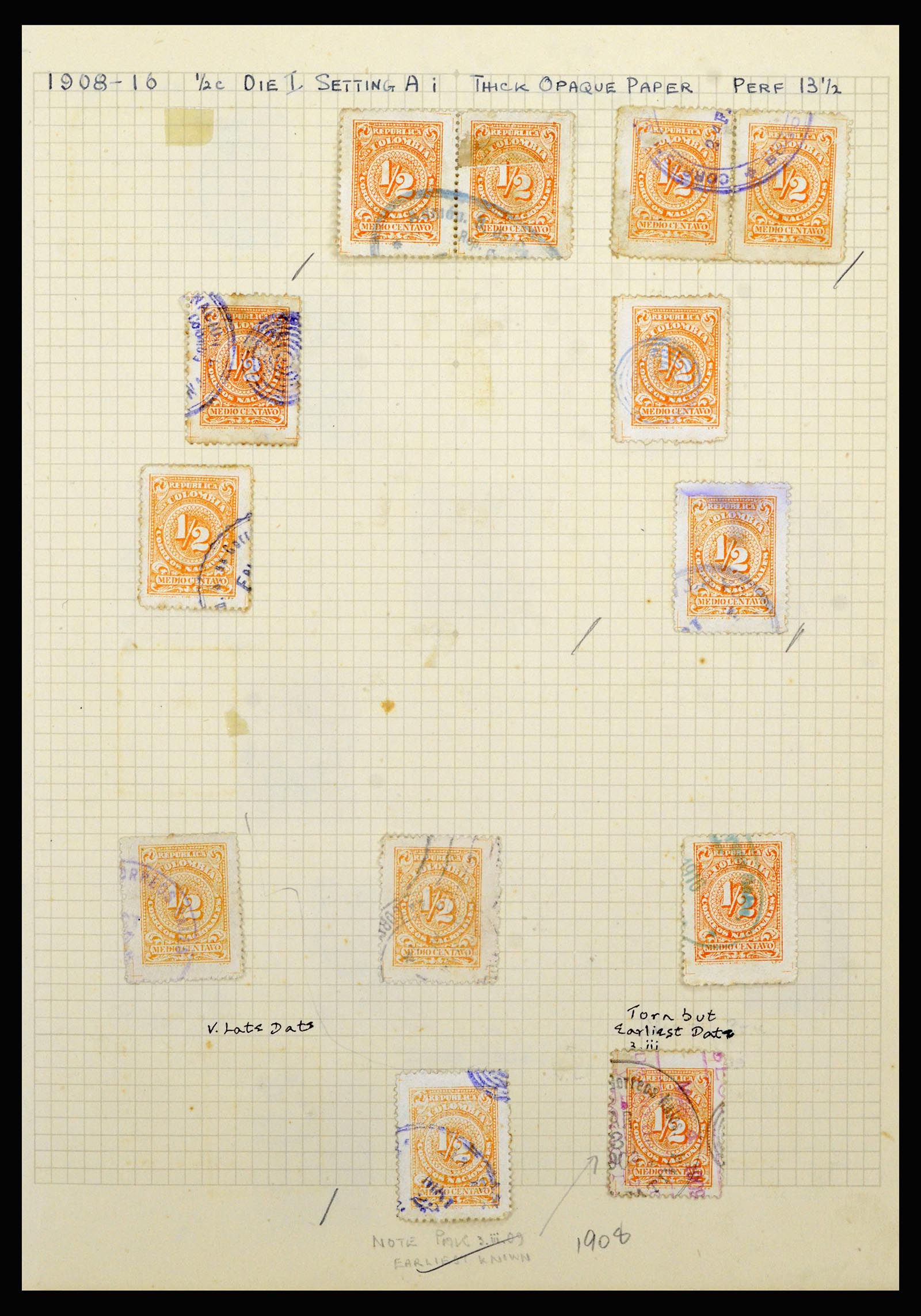 36519 017 - Postzegelverzameling 36519 Colombia 1908-1923.
