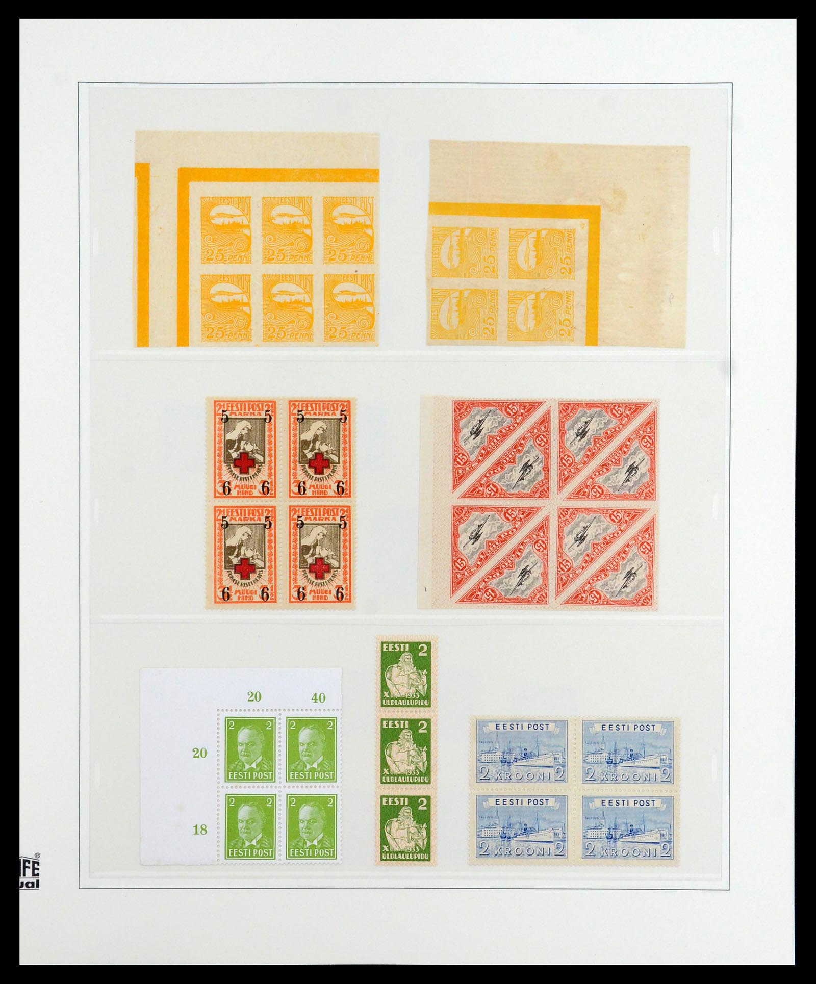 36539 011 - Postzegelverzameling 36539 Estland 1918-1940.