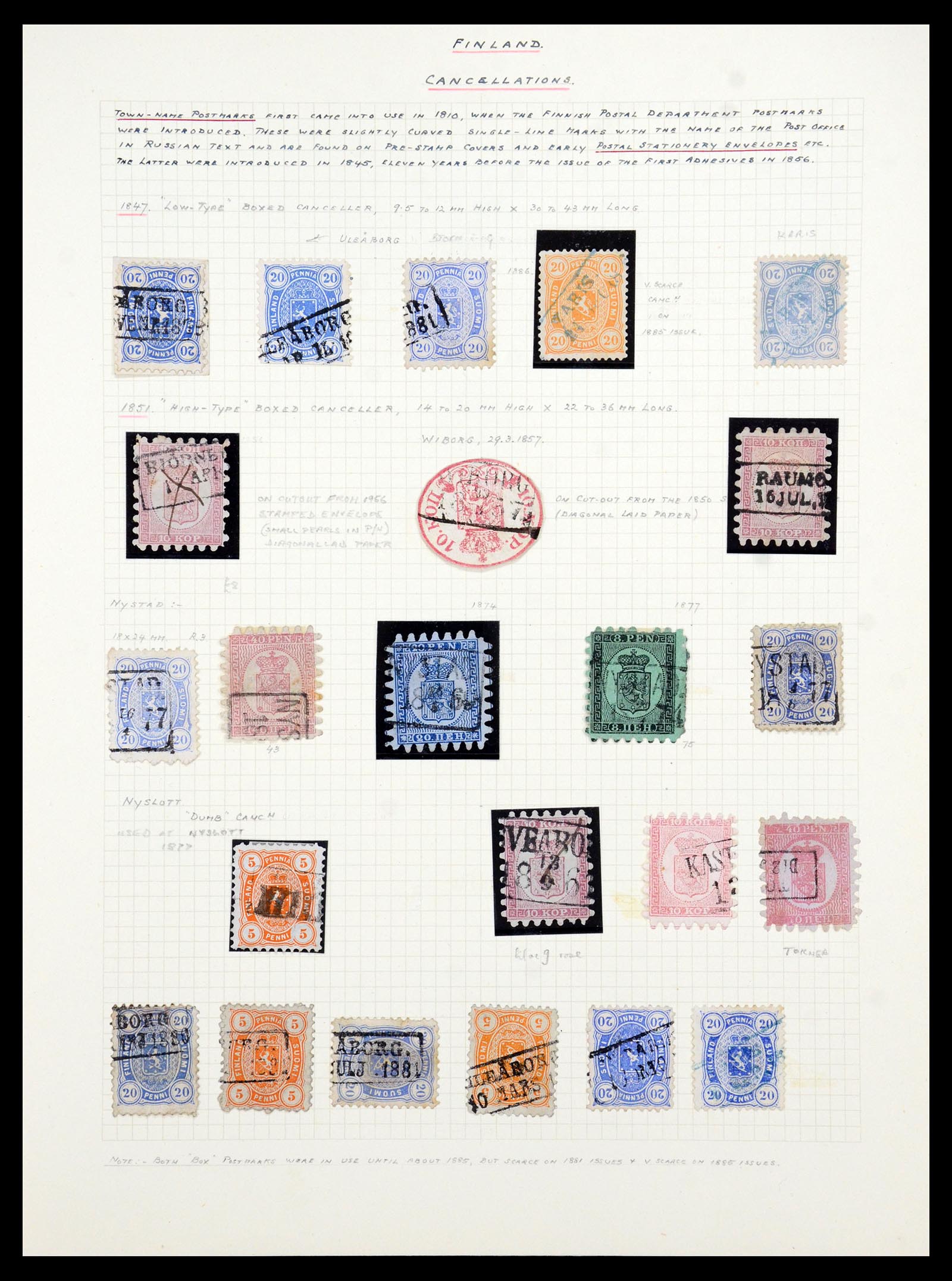 36554 003 - Postzegelverzameling 36554 Finland stempelverzameling 1850-1950.