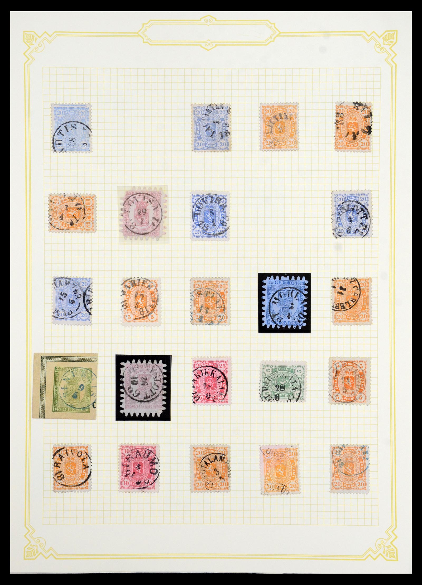 36554 007 - Postzegelverzameling 36554 Finland stempelverzameling 1850-1950.