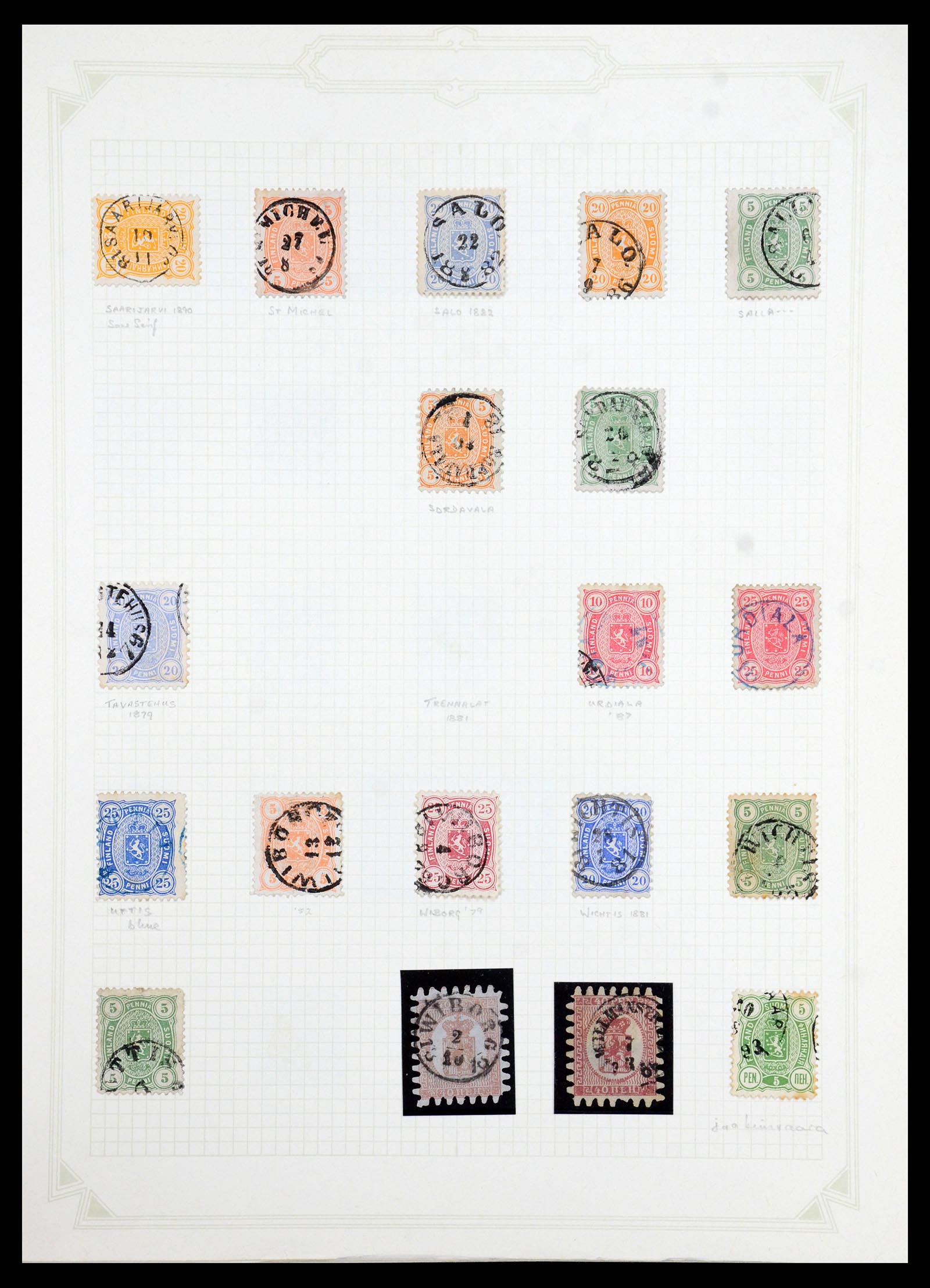 36554 008 - Postzegelverzameling 36554 Finland stempelverzameling 1850-1950.