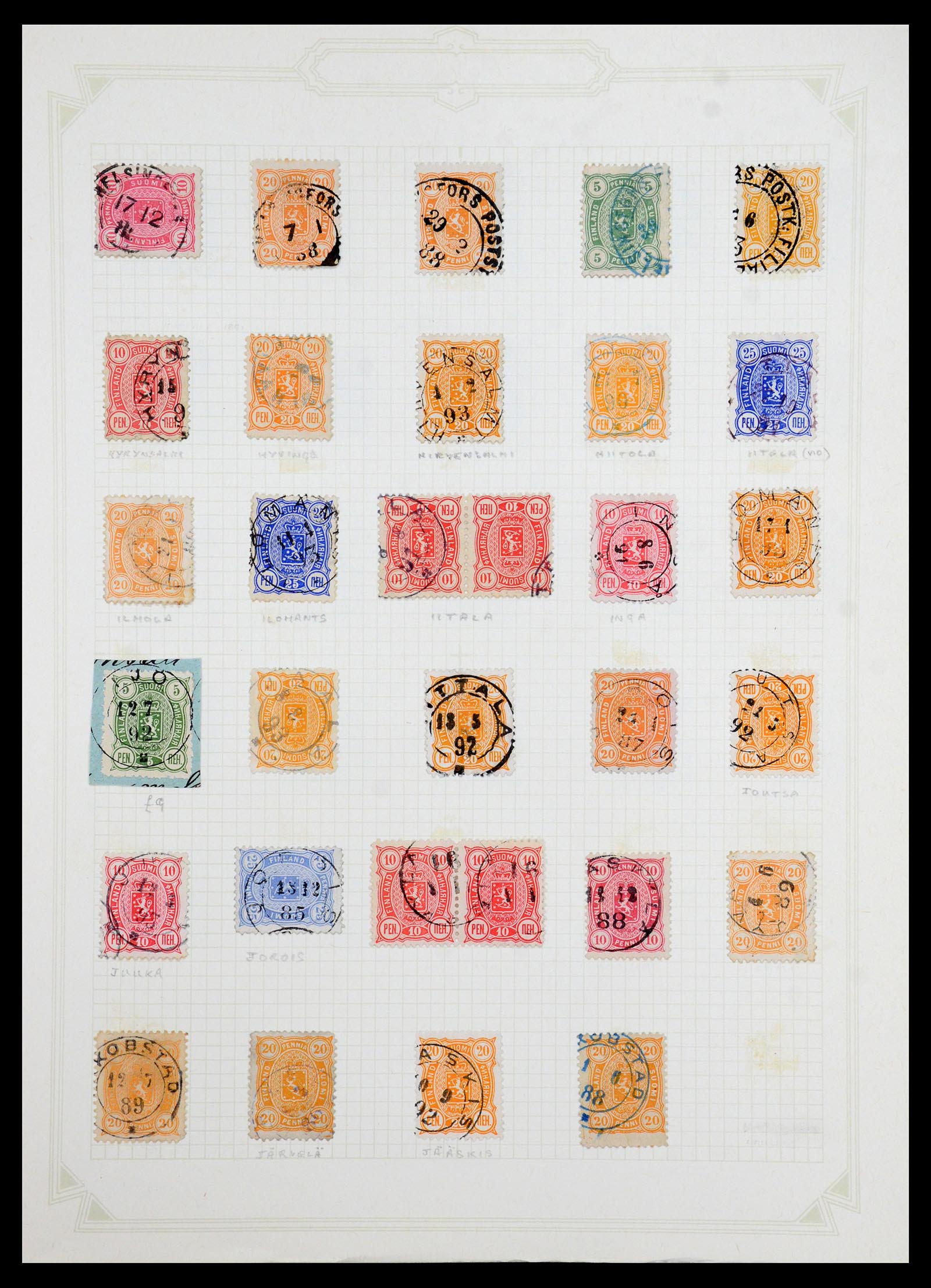 36554 011 - Postzegelverzameling 36554 Finland stempelverzameling 1850-1950.