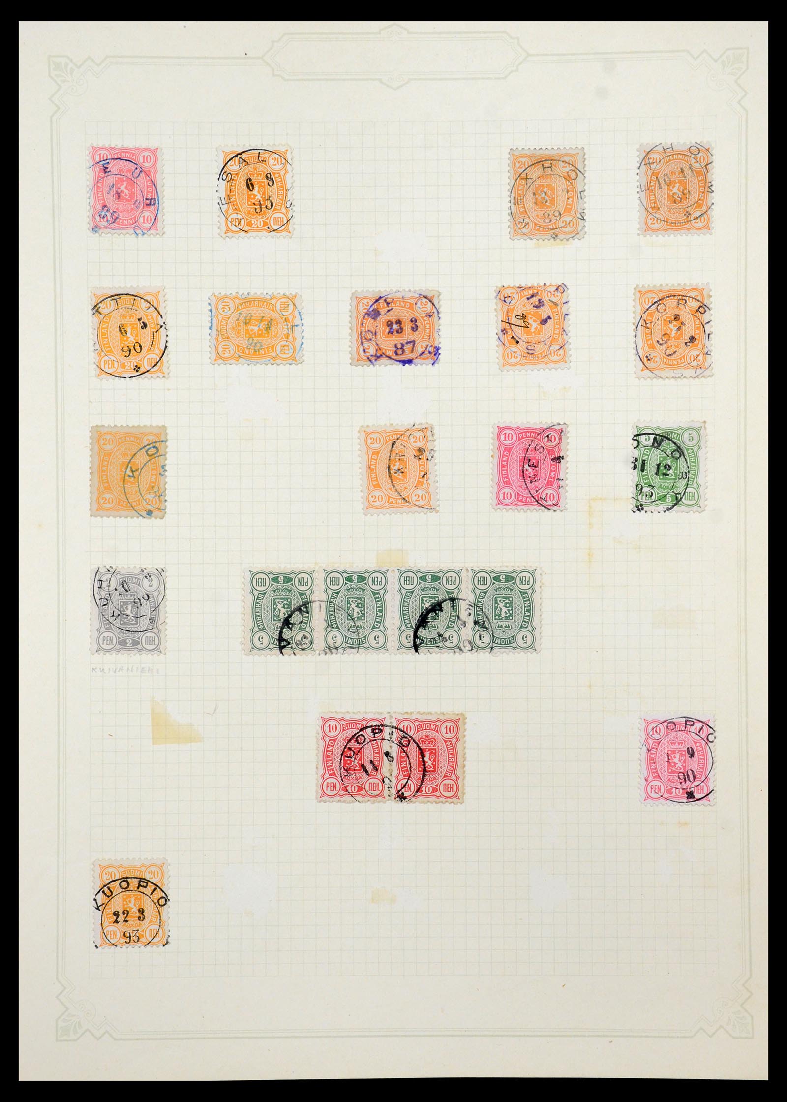 36554 013 - Postzegelverzameling 36554 Finland stempelverzameling 1850-1950.