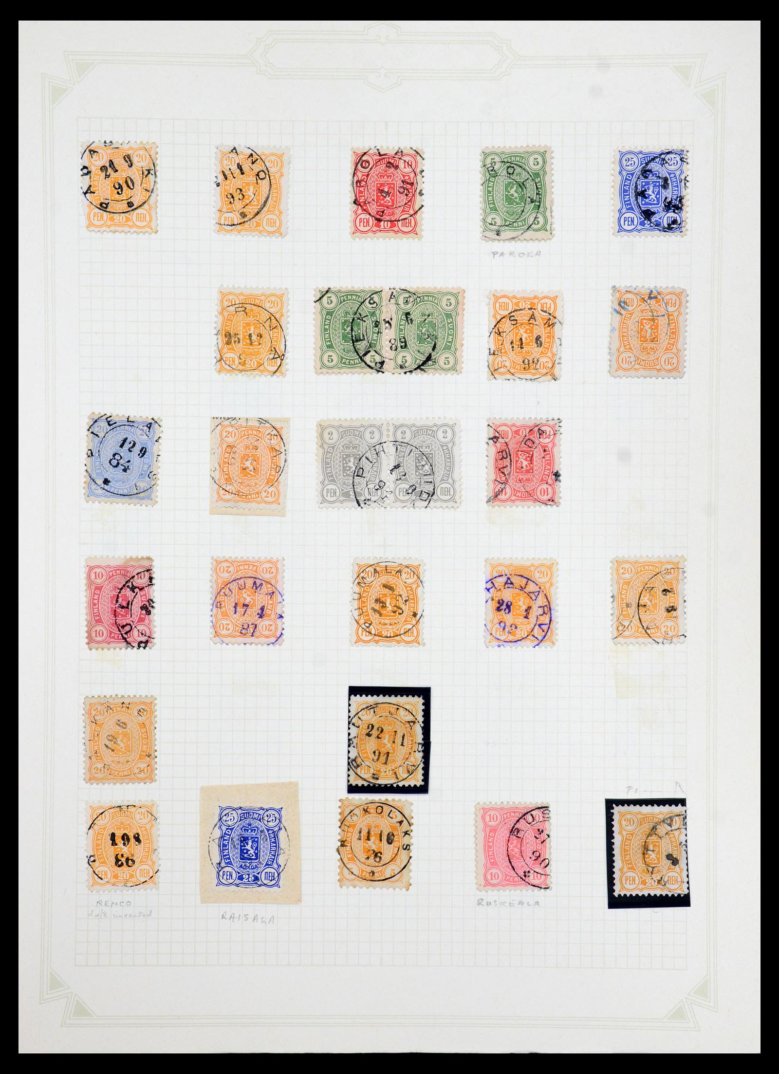 36554 017 - Postzegelverzameling 36554 Finland stempelverzameling 1850-1950.