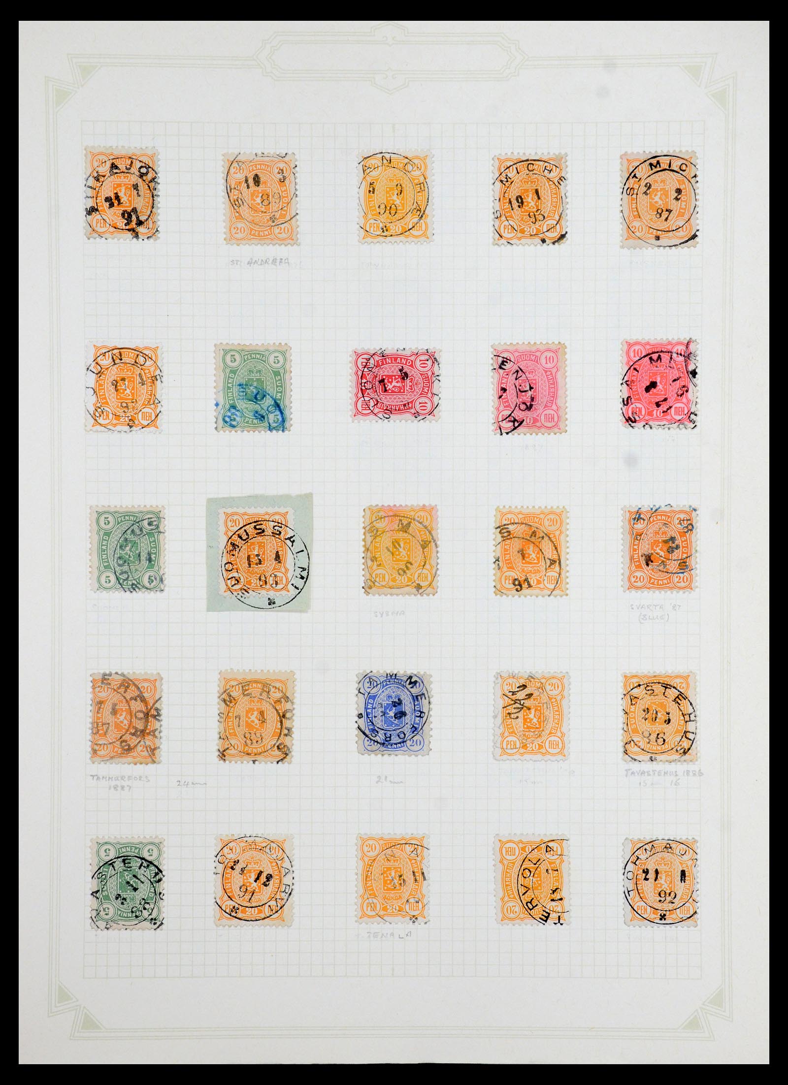 36554 018 - Postzegelverzameling 36554 Finland stempelverzameling 1850-1950.