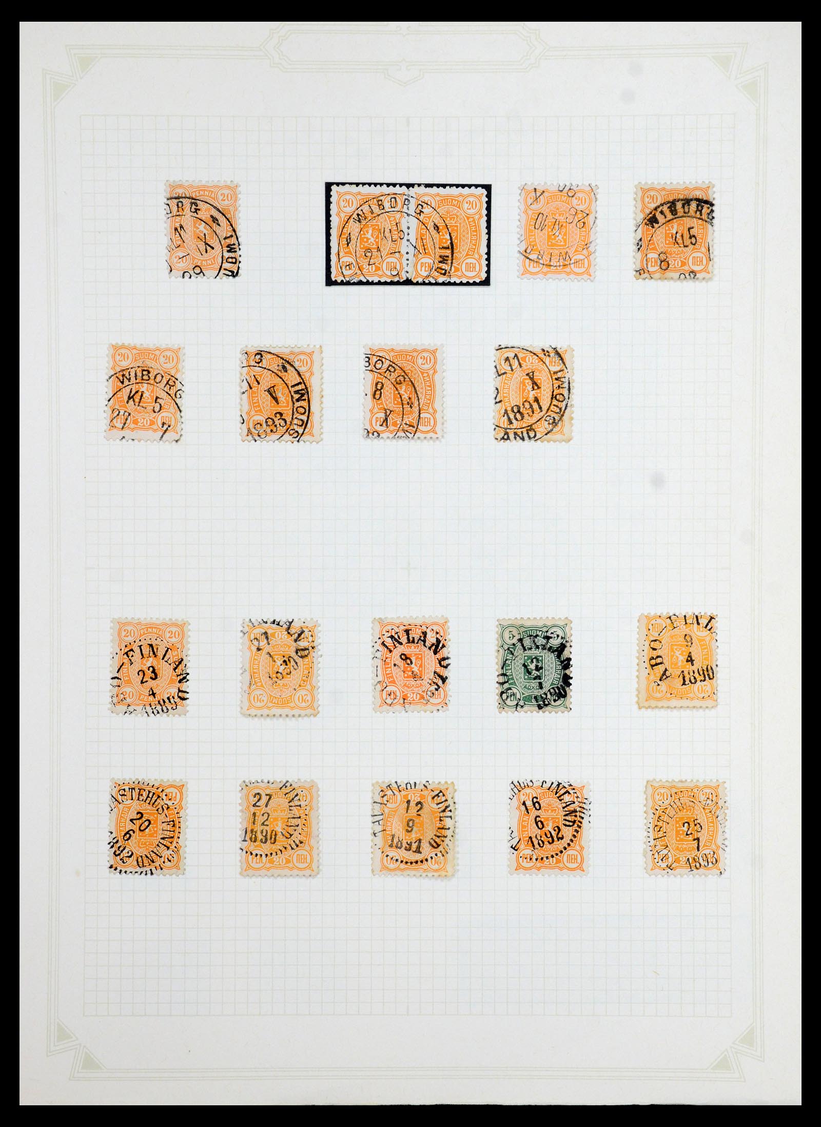 36554 021 - Postzegelverzameling 36554 Finland stempelverzameling 1850-1950.