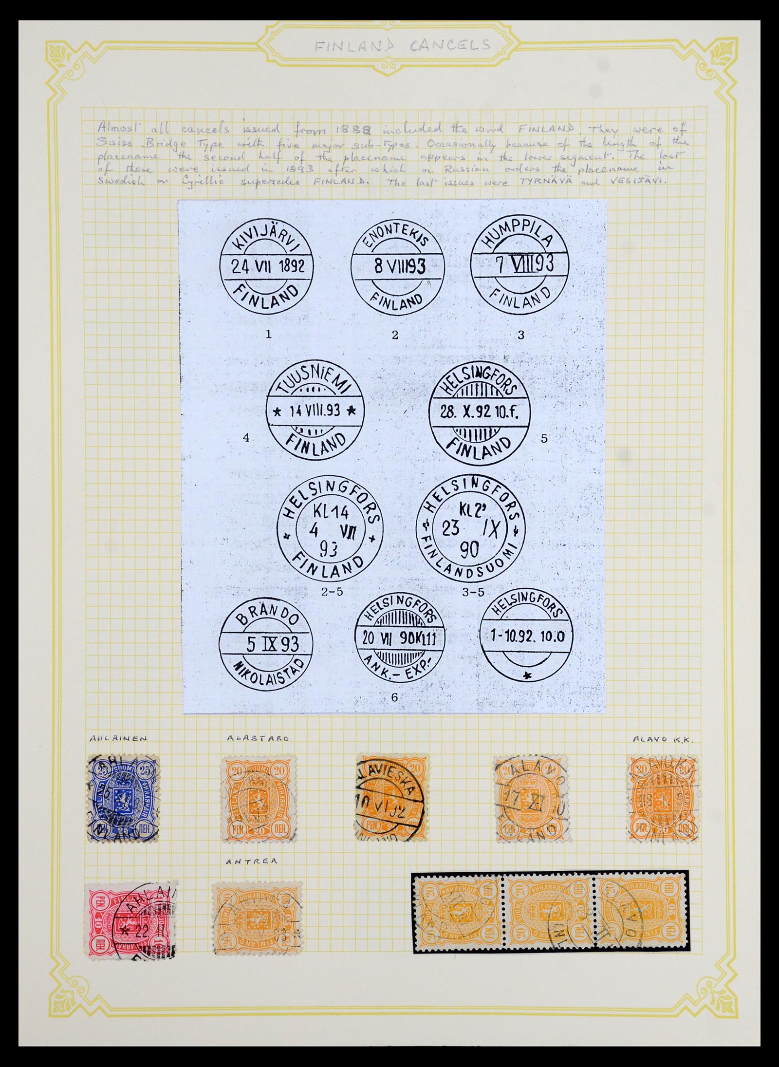 36554 022 - Stamp collection 36554 Finland cancel collection 1850-1950.