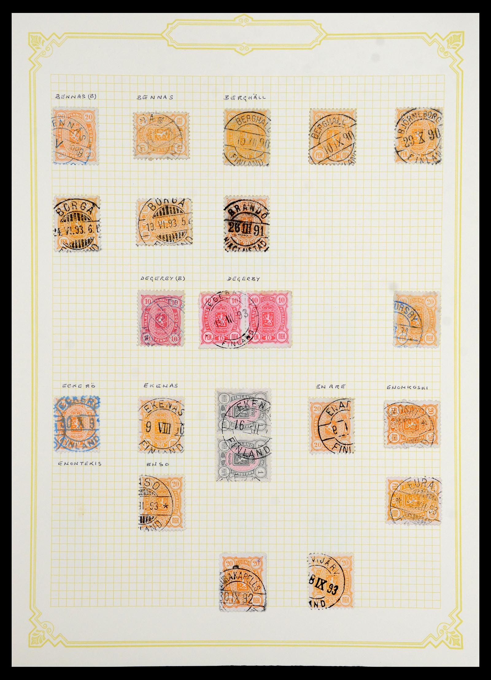 36554 023 - Postzegelverzameling 36554 Finland stempelverzameling 1850-1950.