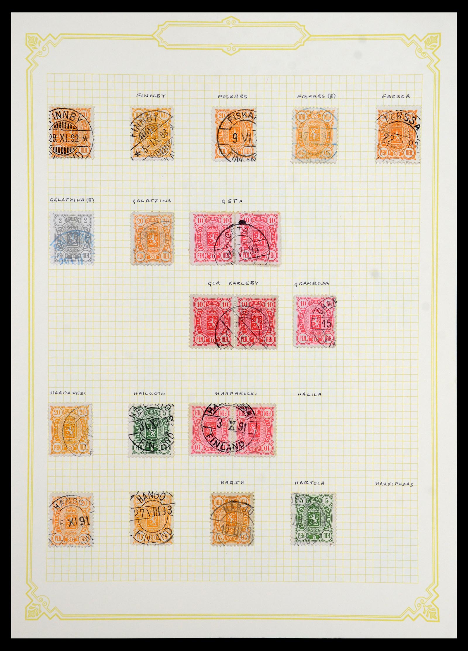 36554 024 - Postzegelverzameling 36554 Finland stempelverzameling 1850-1950.
