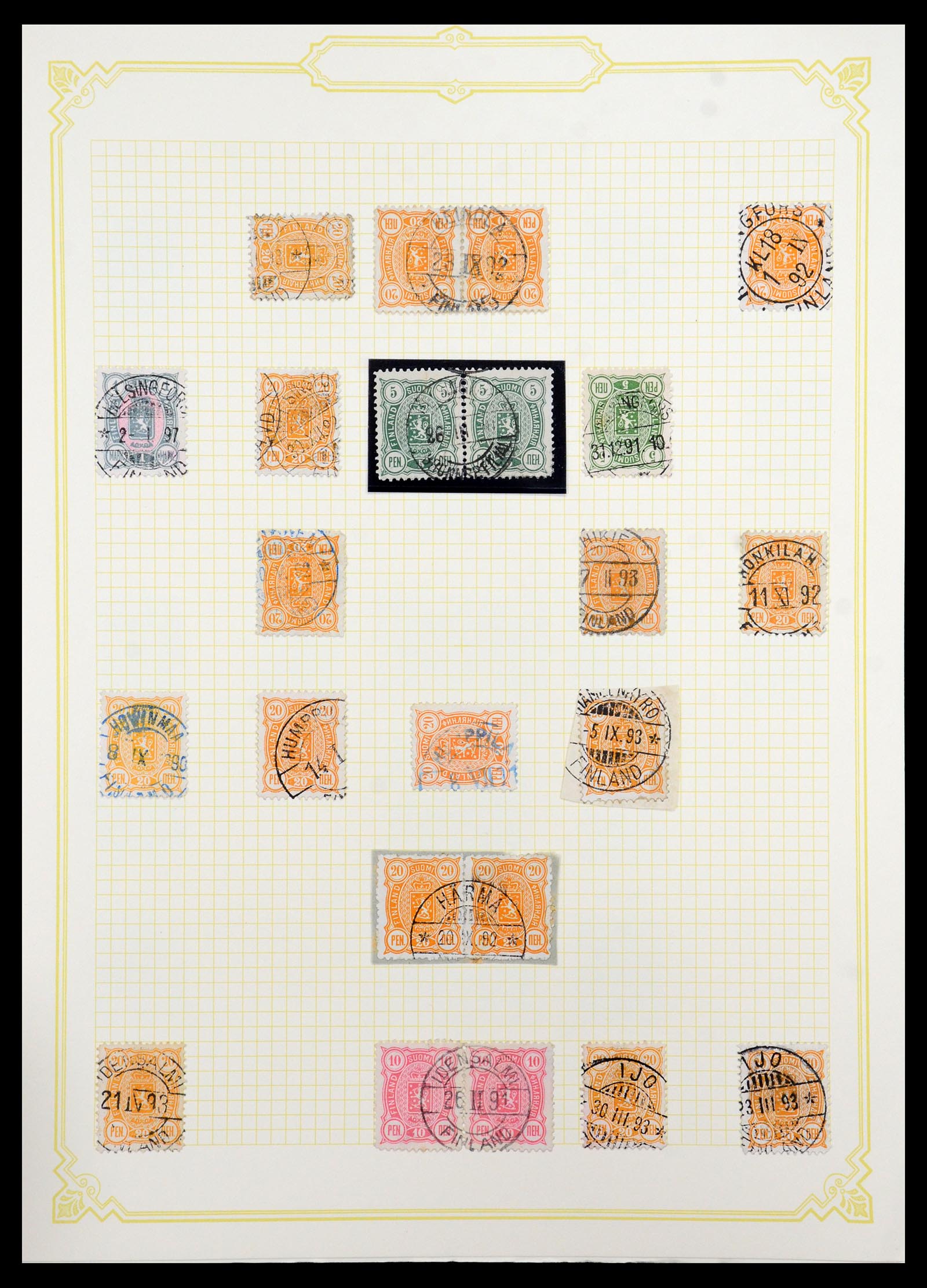 36554 025 - Postzegelverzameling 36554 Finland stempelverzameling 1850-1950.