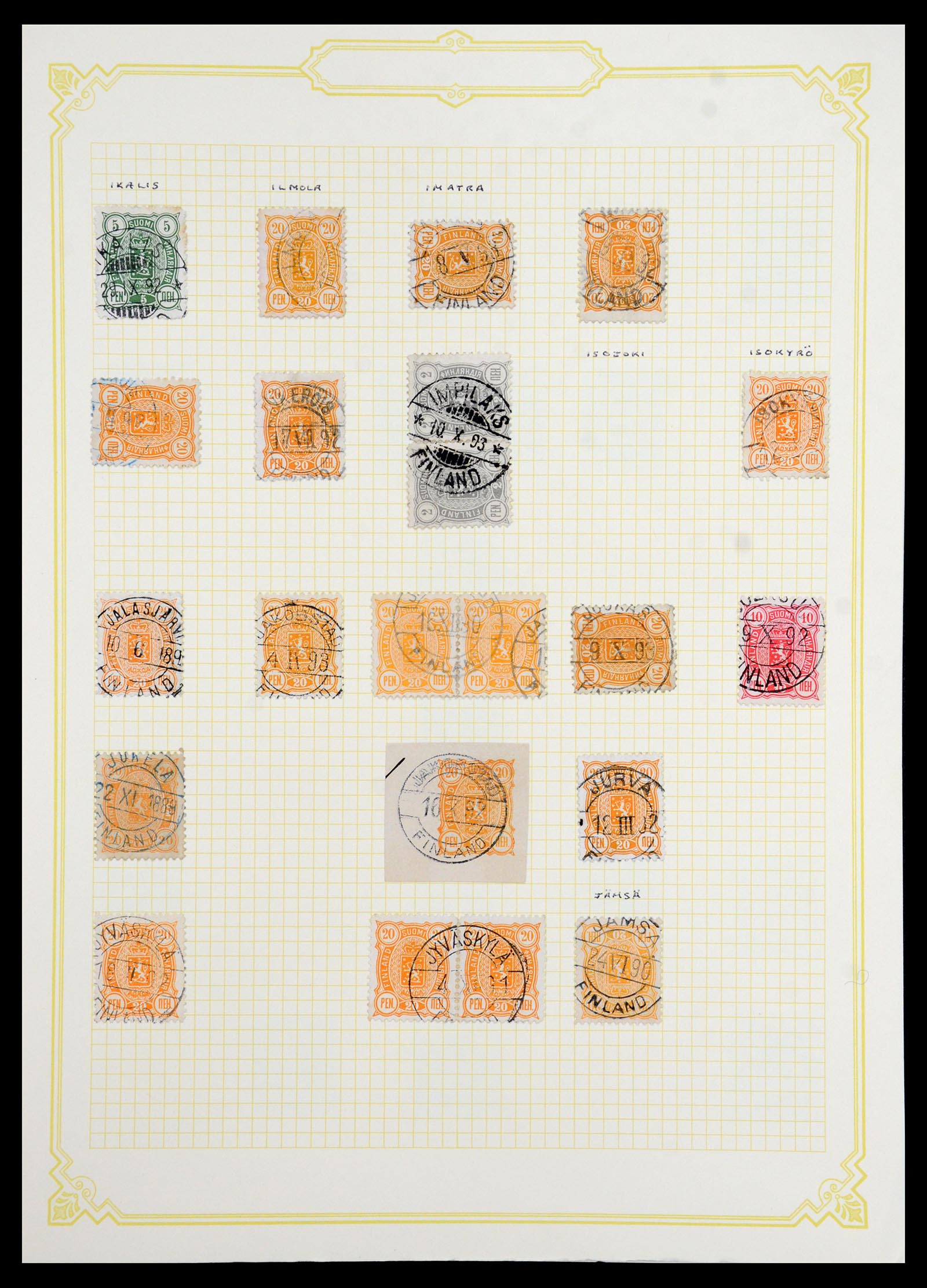 36554 026 - Postzegelverzameling 36554 Finland stempelverzameling 1850-1950.
