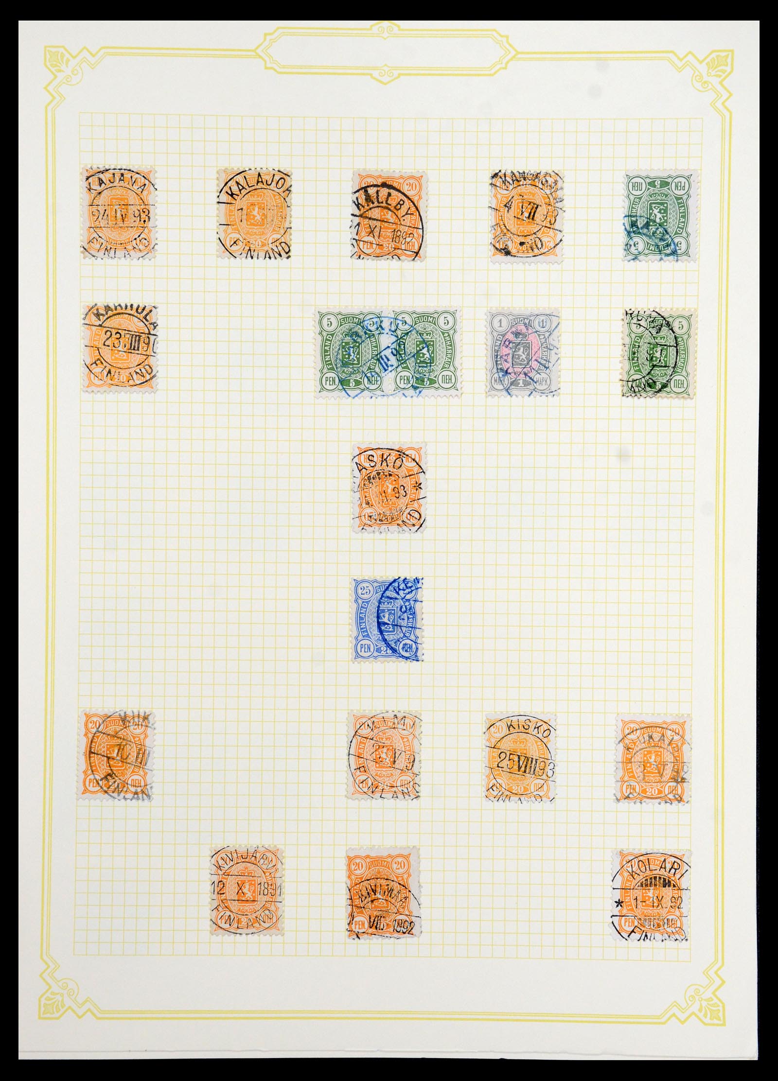 36554 027 - Postzegelverzameling 36554 Finland stempelverzameling 1850-1950.